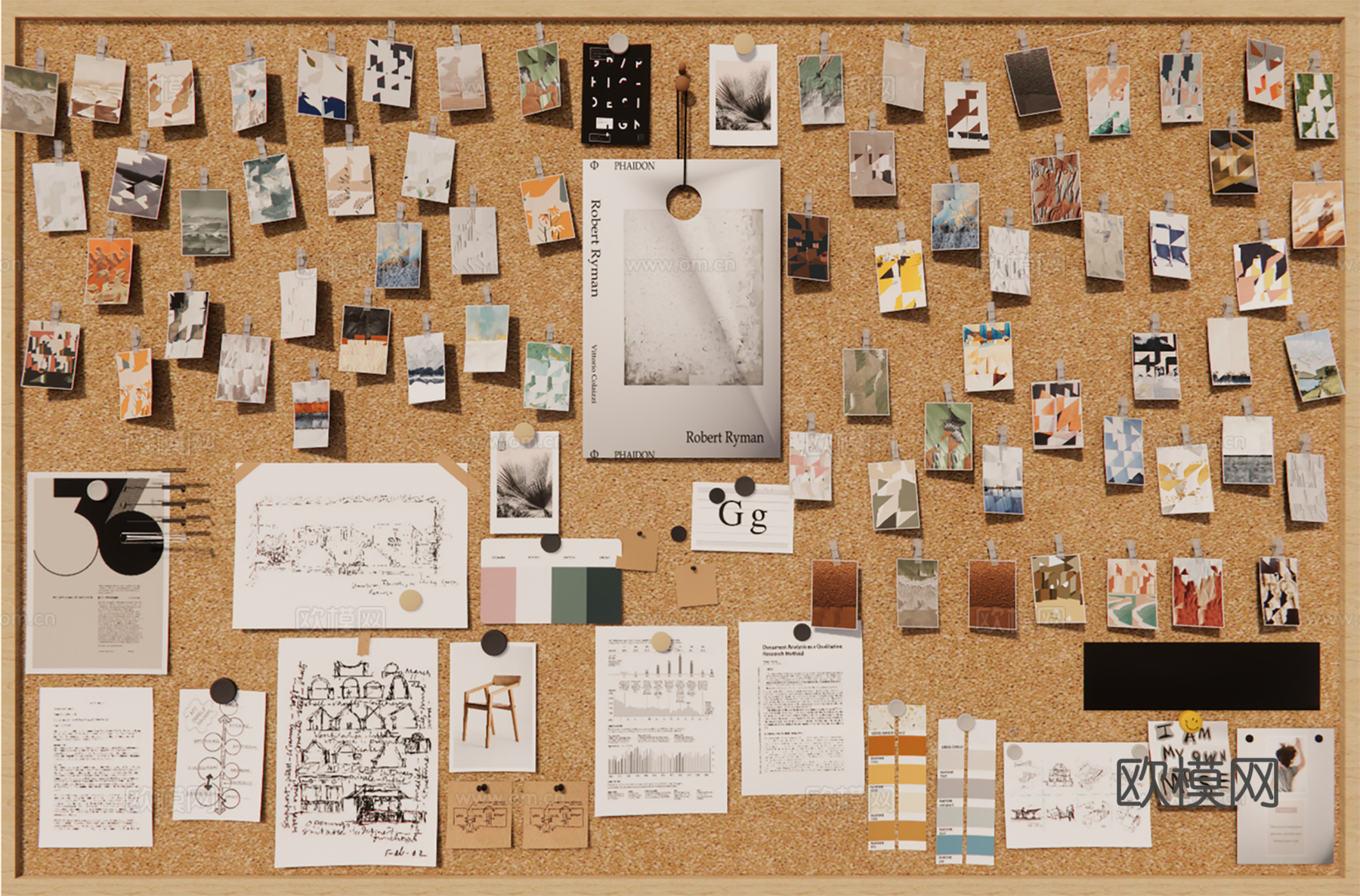 现代置物架照片墙su模型