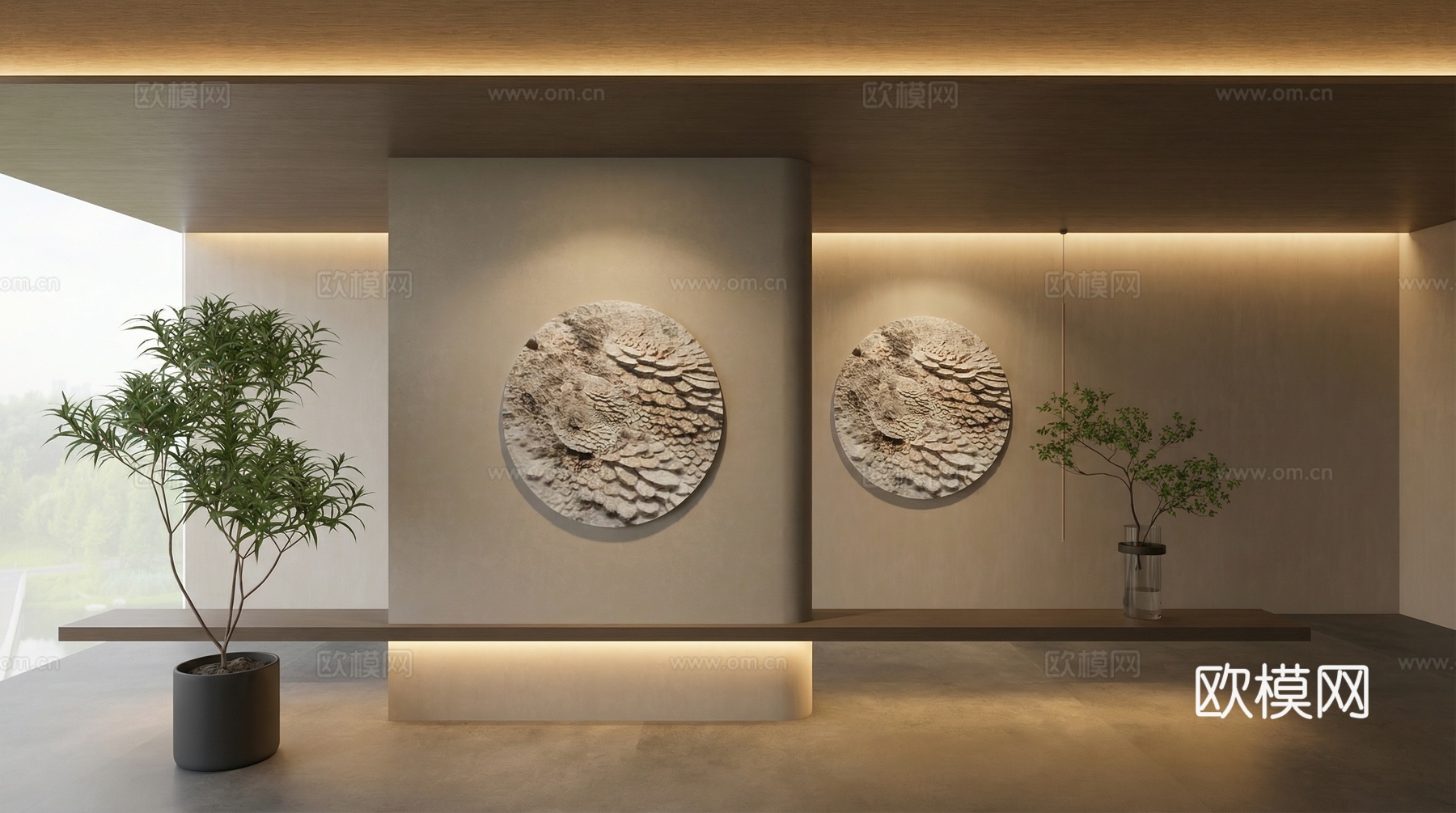 现代墙饰 圆形墙饰 月球墙饰 挂件 壁挂 装饰墙饰 艺术墙饰su模型