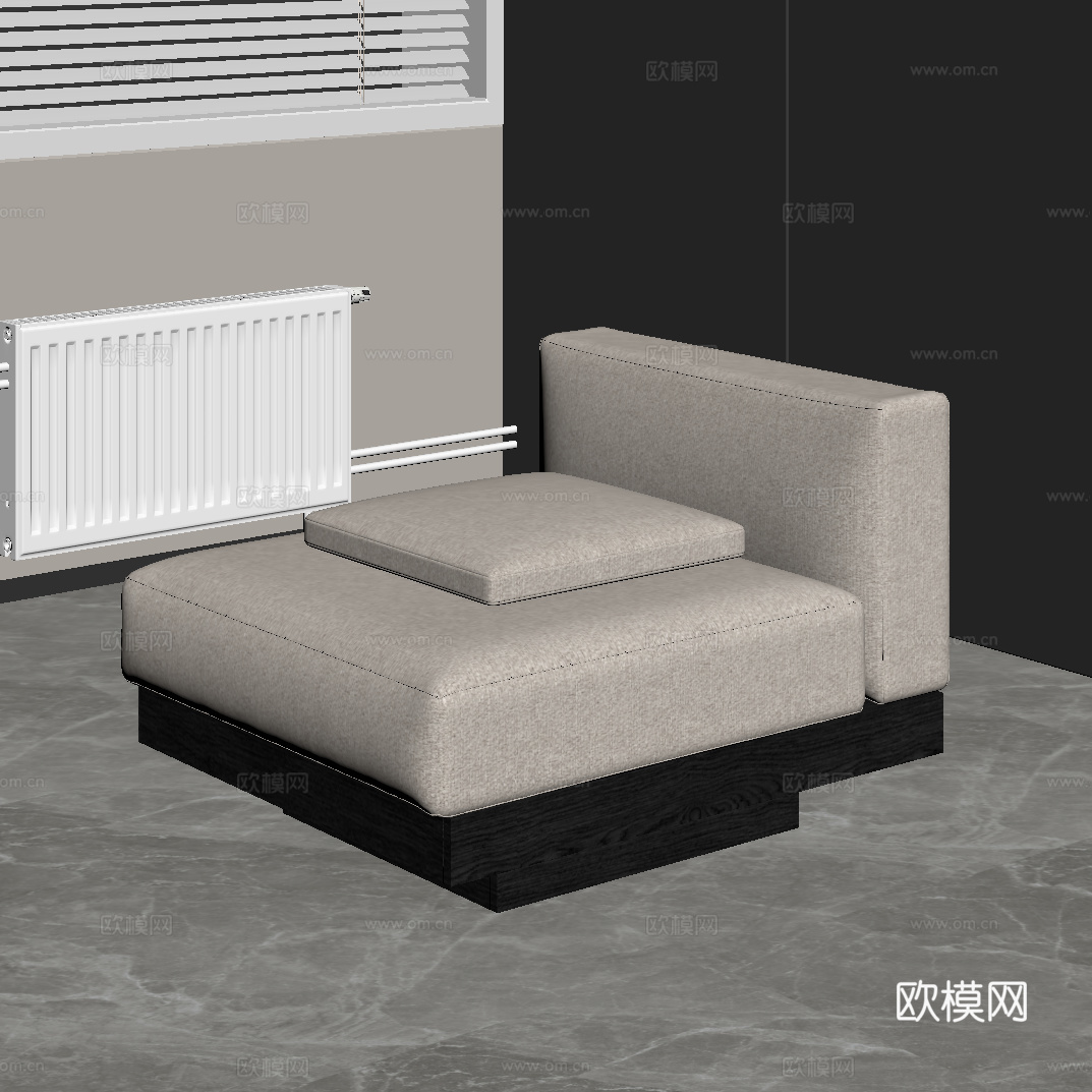 现代意式单人沙发su模型