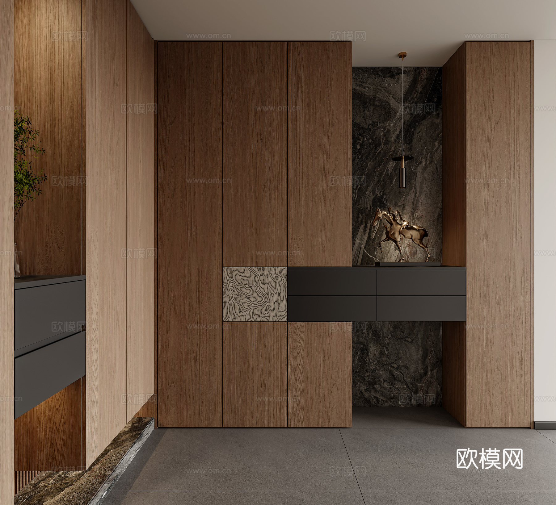 现代意式鞋柜  入户玄关鞋柜  L型鞋柜 转角鞋柜su模型