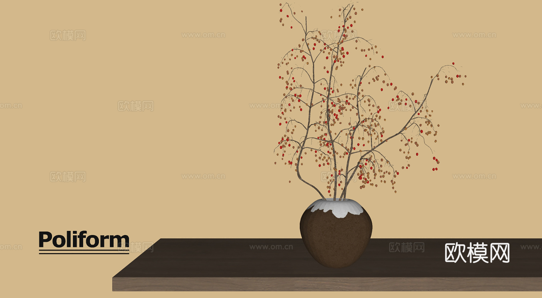 新中式花瓶盆栽su模型