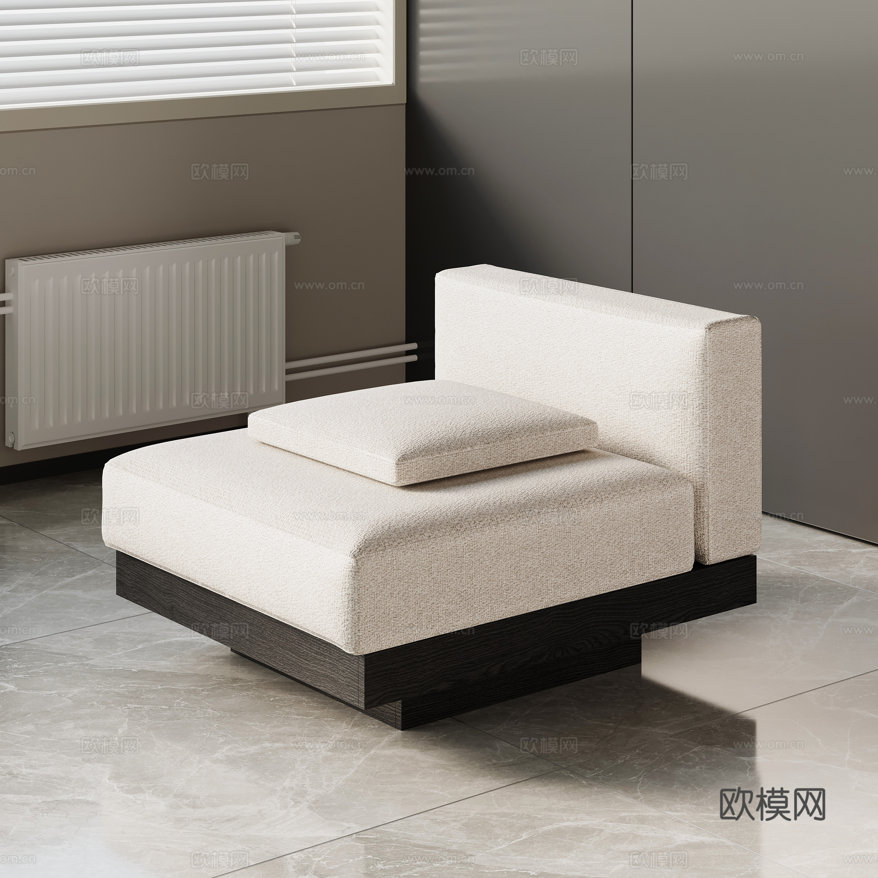 现代意式单人沙发su模型