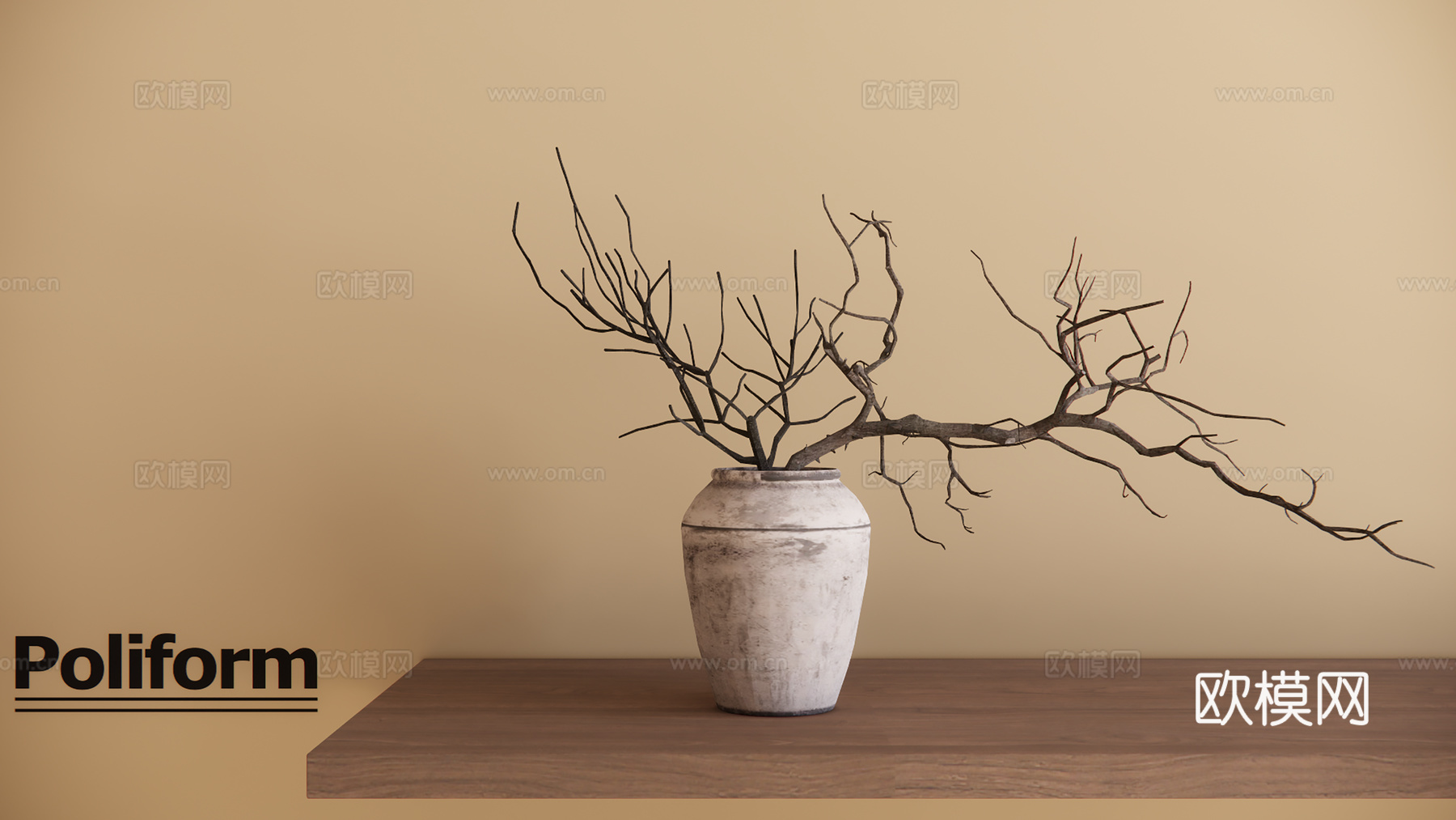 新中式花瓶盆栽su模型