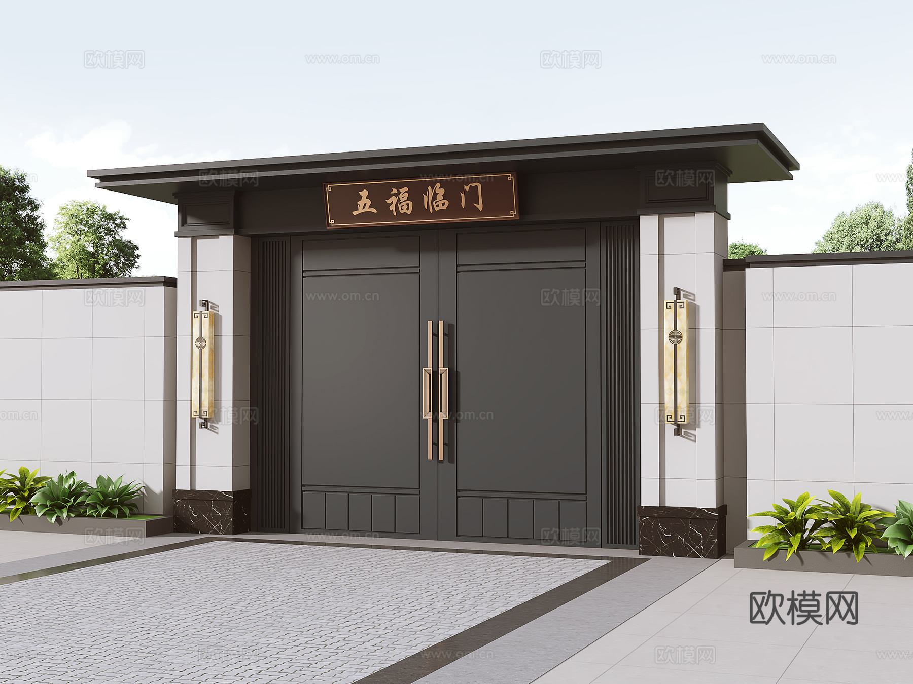 庭院门 别墅大门3d模型下载
