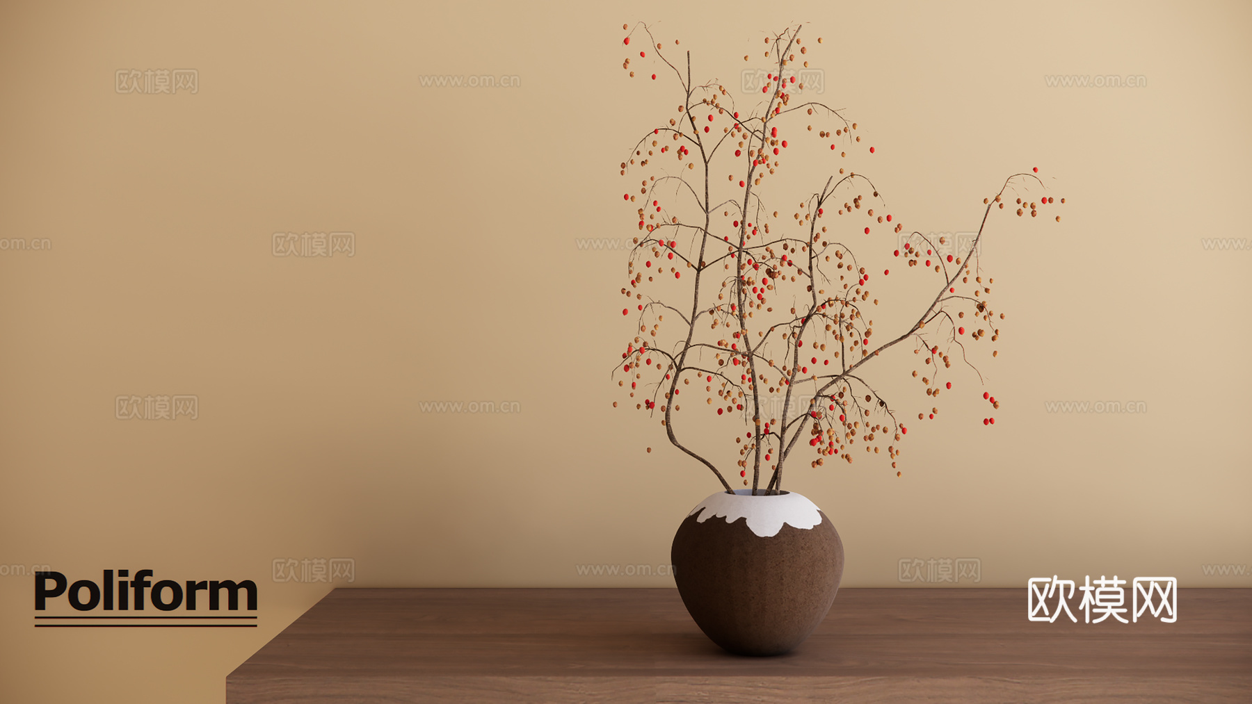 新中式花瓶盆栽su模型