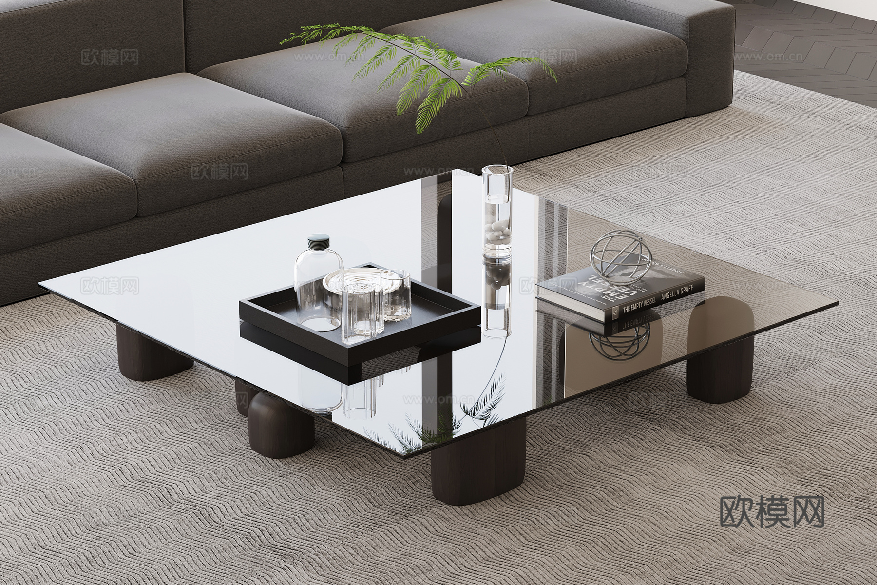 现代意式茶几su模型