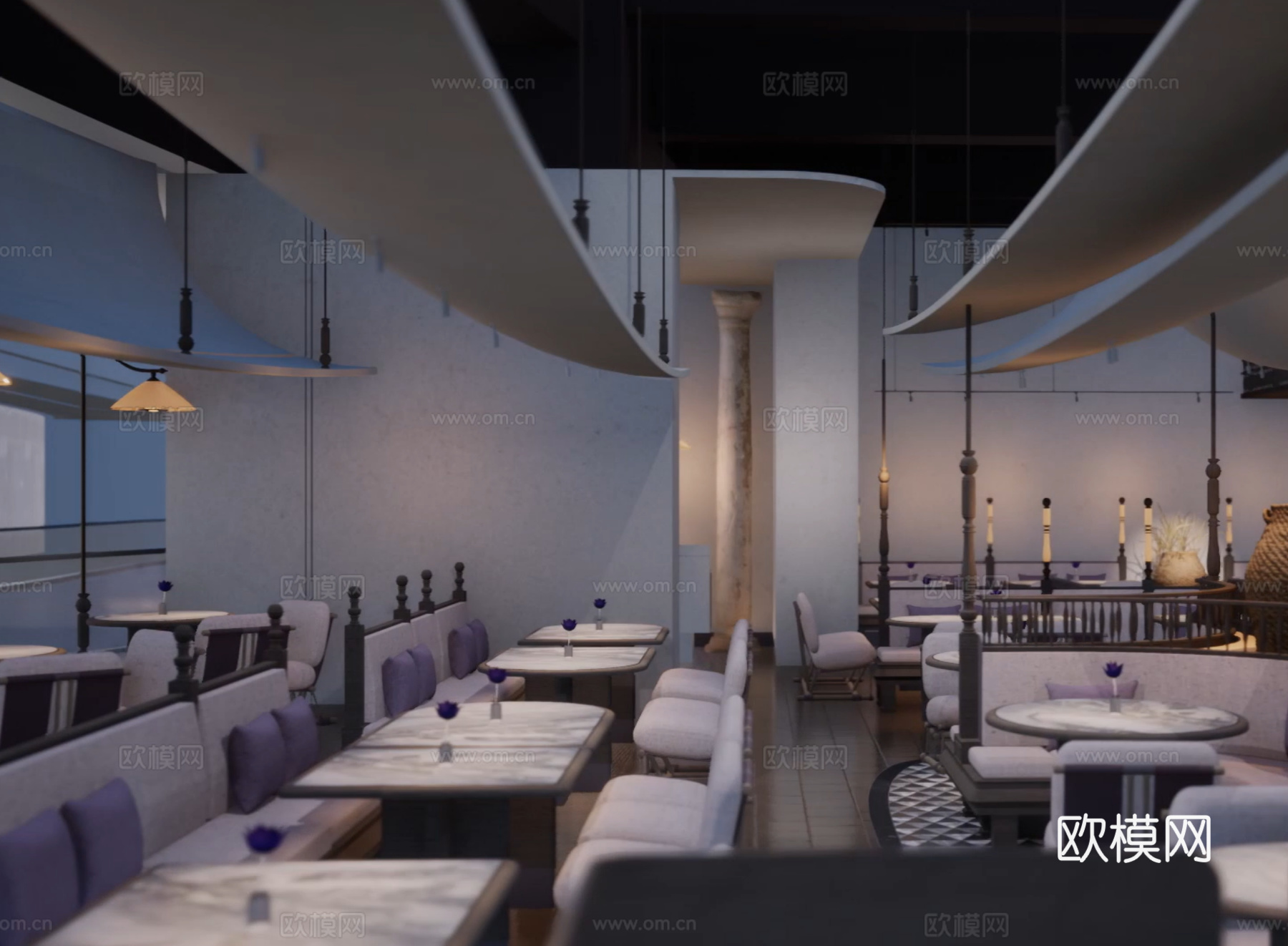 泰国餐厅成都店丨现场照丨CAD施工图丨厨房系统丨空调丨消防图cad施工图下载（渲染图5）