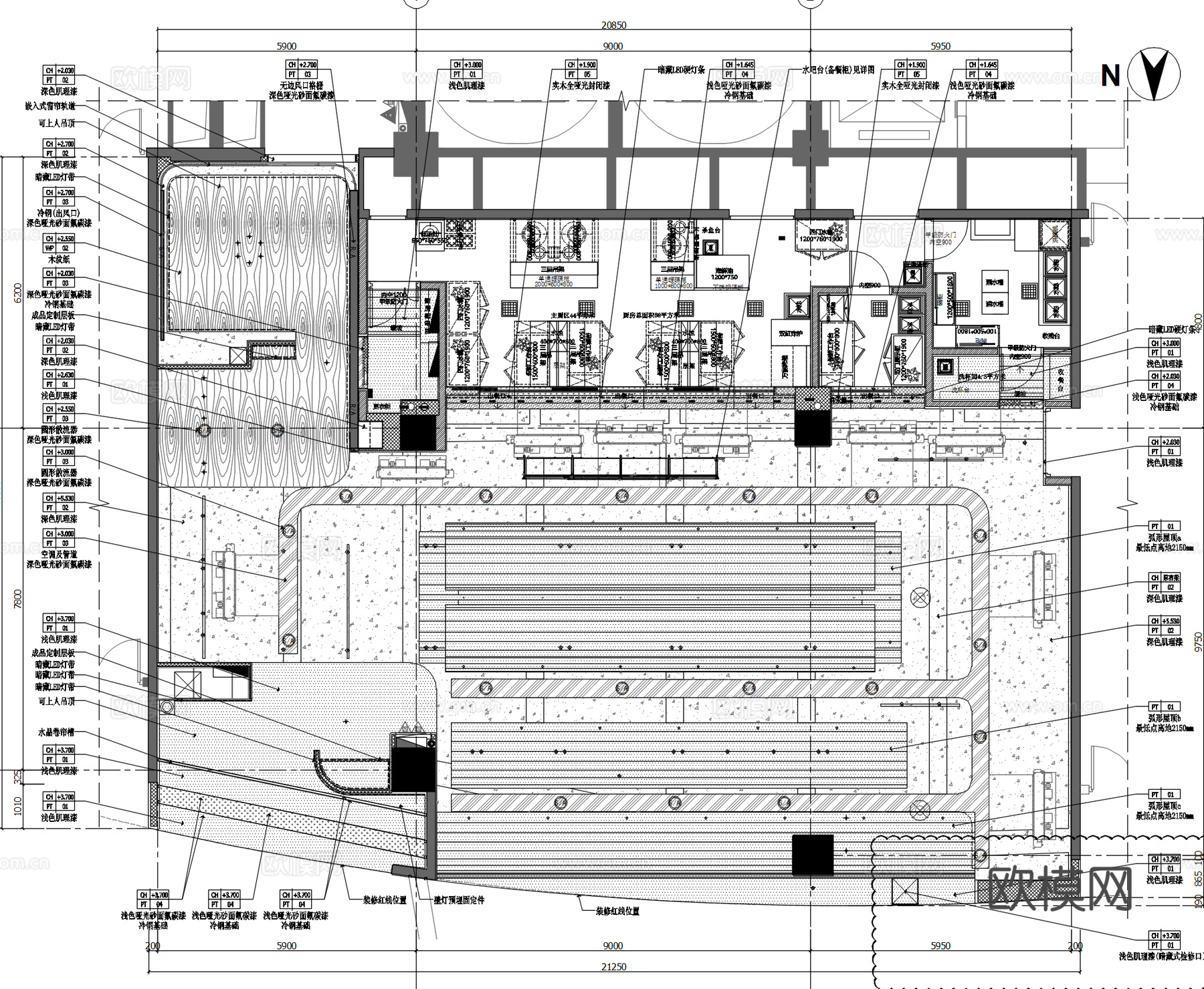 泰国餐厅成都店丨现场照丨CAD施工图丨厨房系统丨空调丨消防图cad施工图下载（渲染图8）