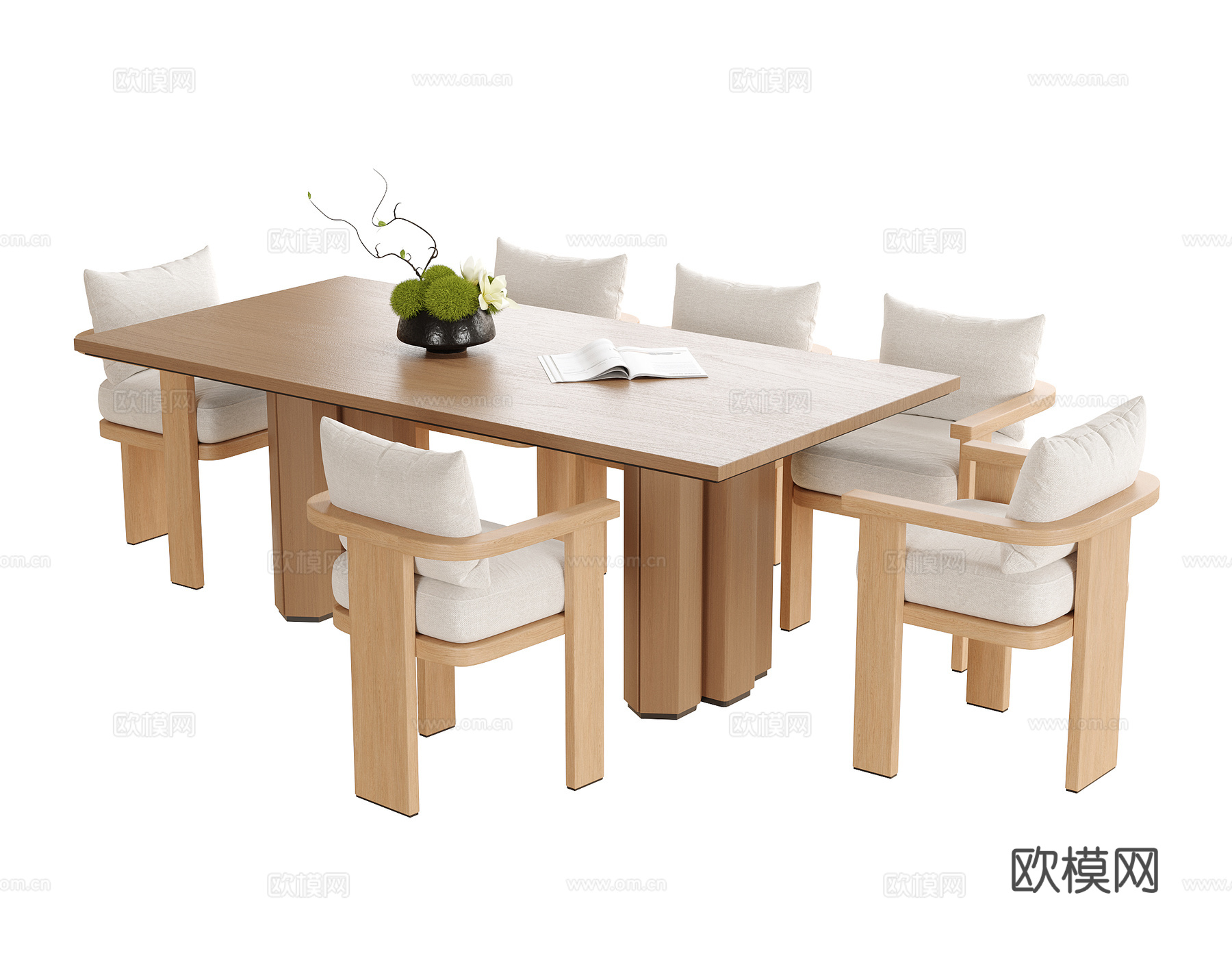 现代餐桌椅 餐椅 餐桌su模型