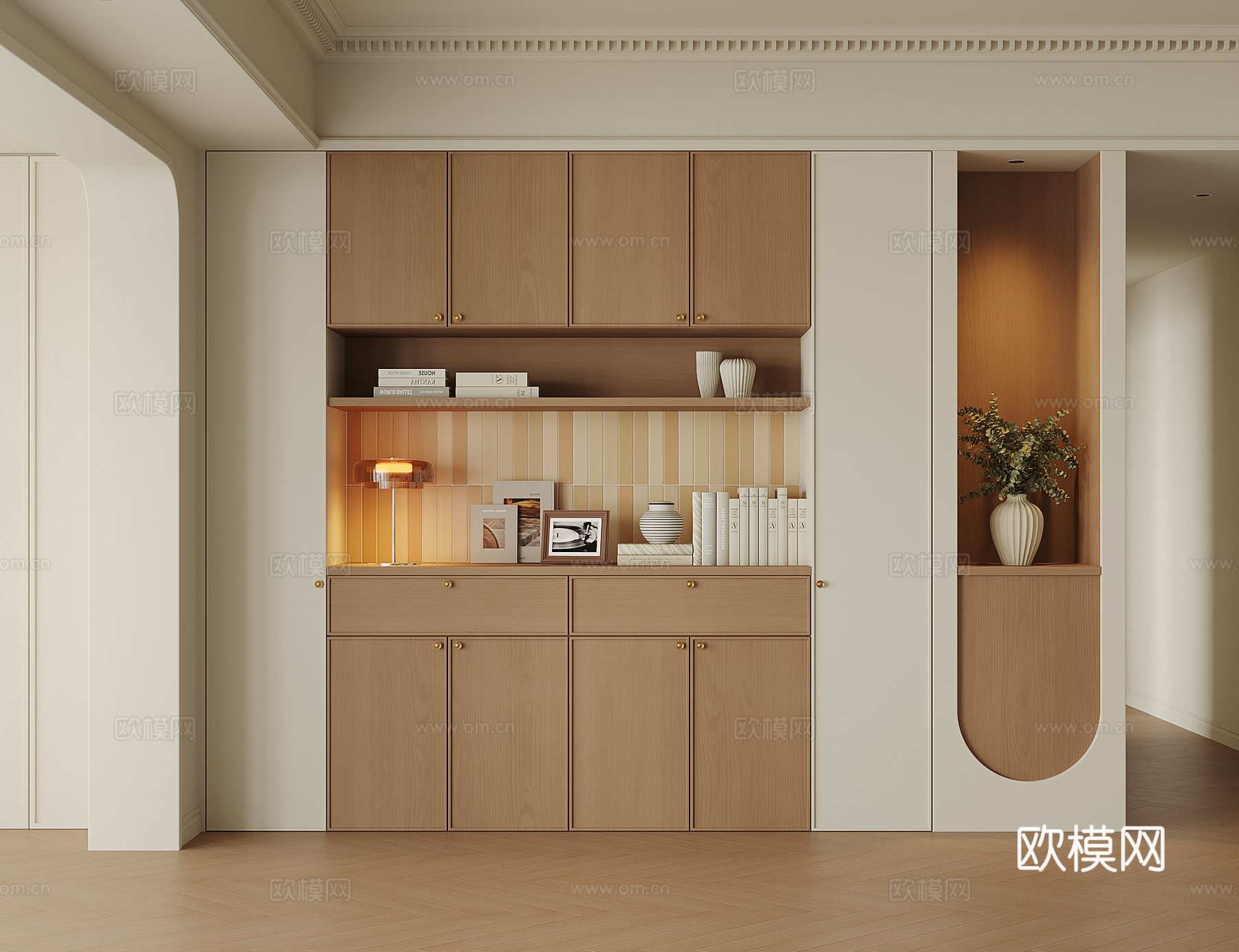 现代酒柜餐边柜su模型