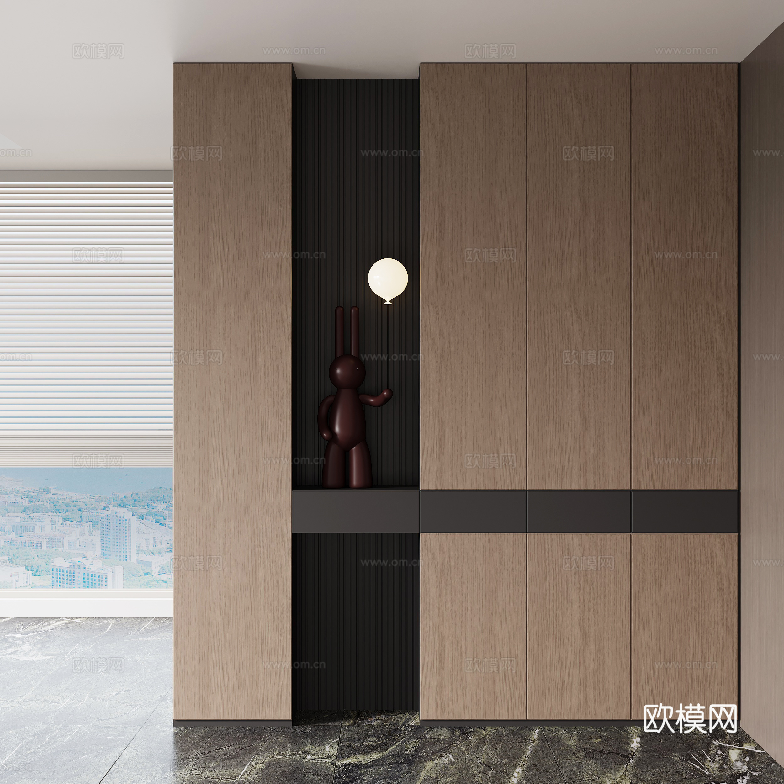 现代意式玄关柜 鞋柜su模型