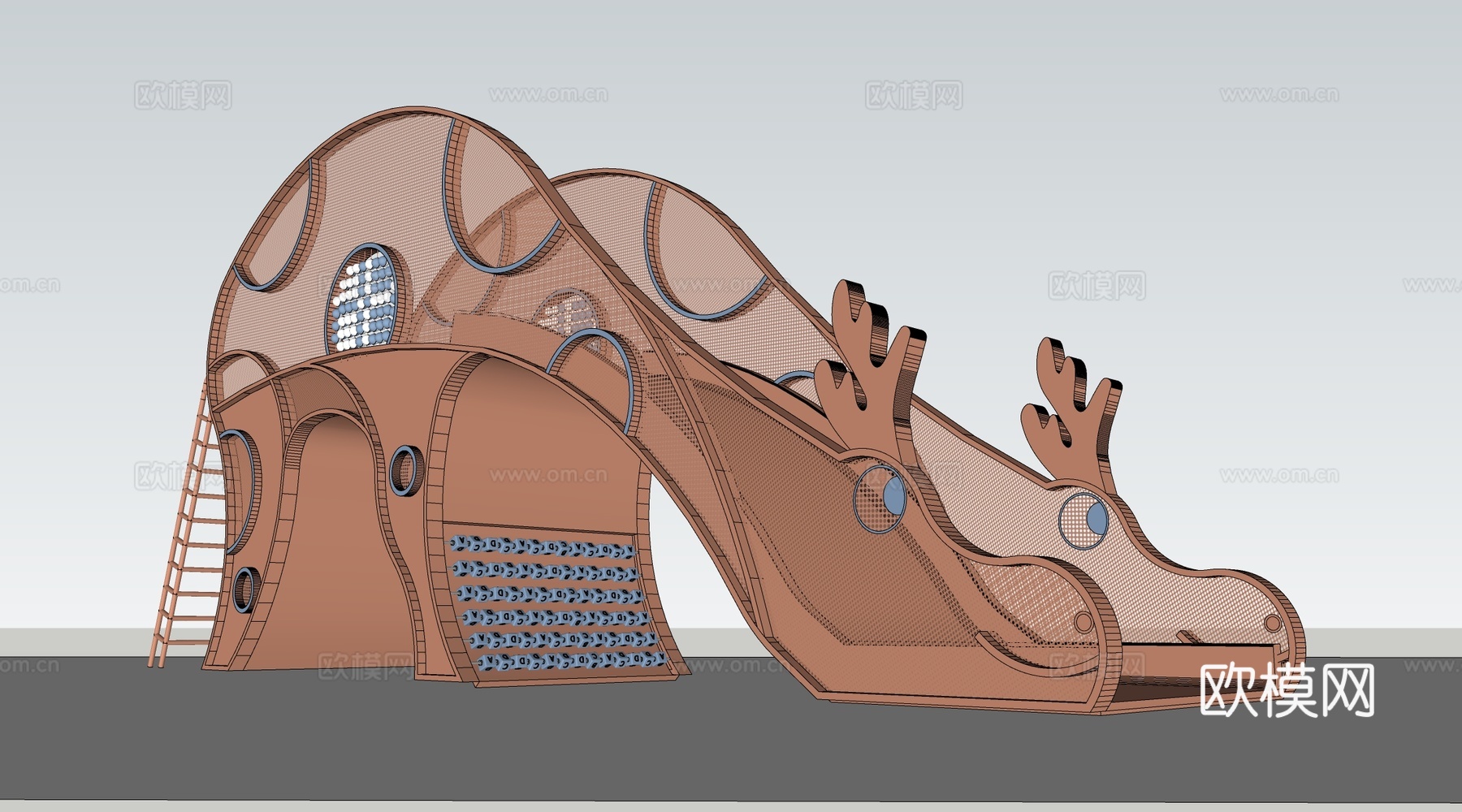 现代儿童游乐器材 儿童滑梯 儿童设施su模型
