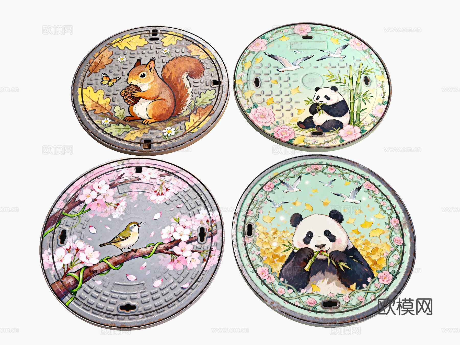 井盖 雨水篦子 检查井 排水井盖 排水沟盖板 市政井盖 雨水su模型