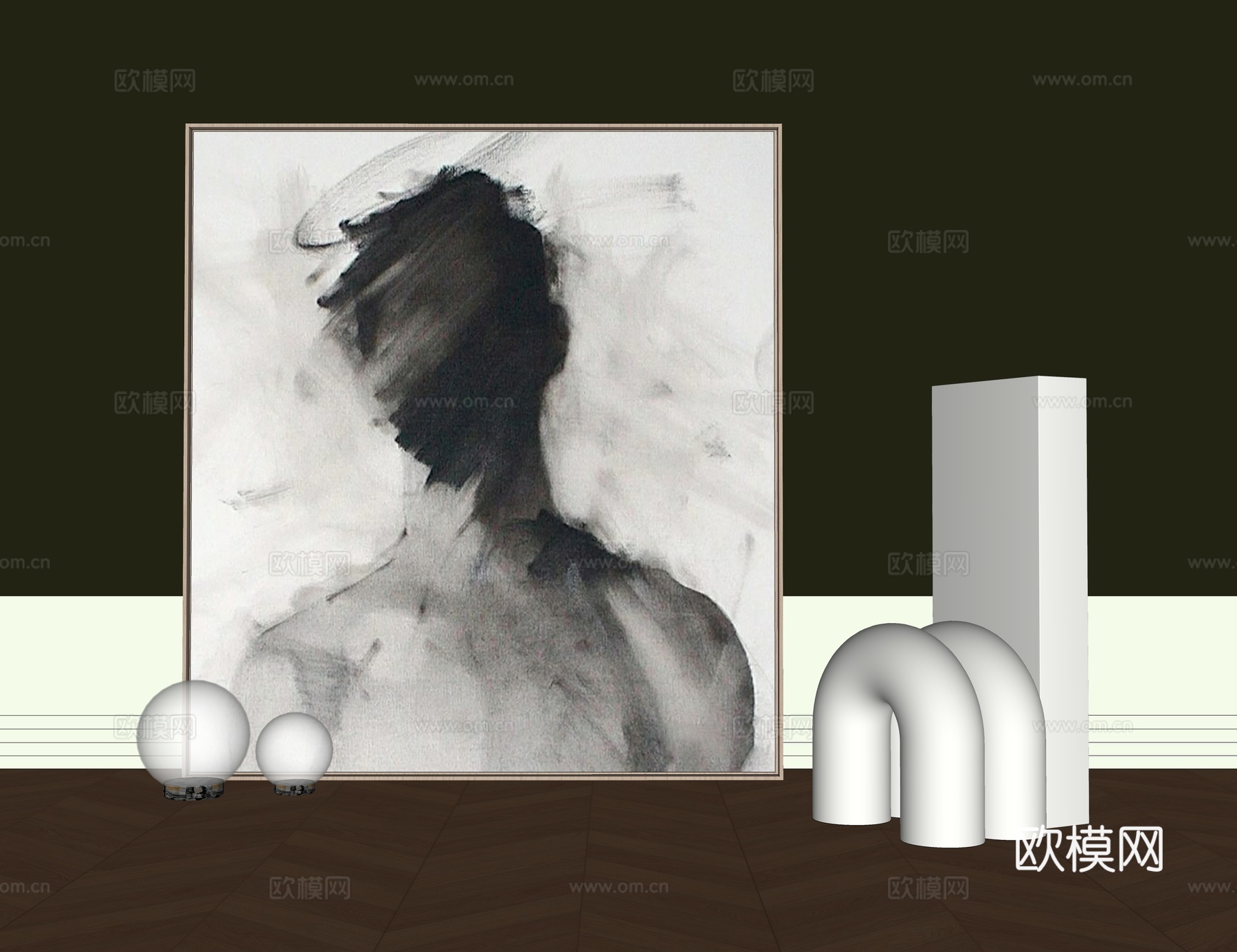 现代装饰画su模型