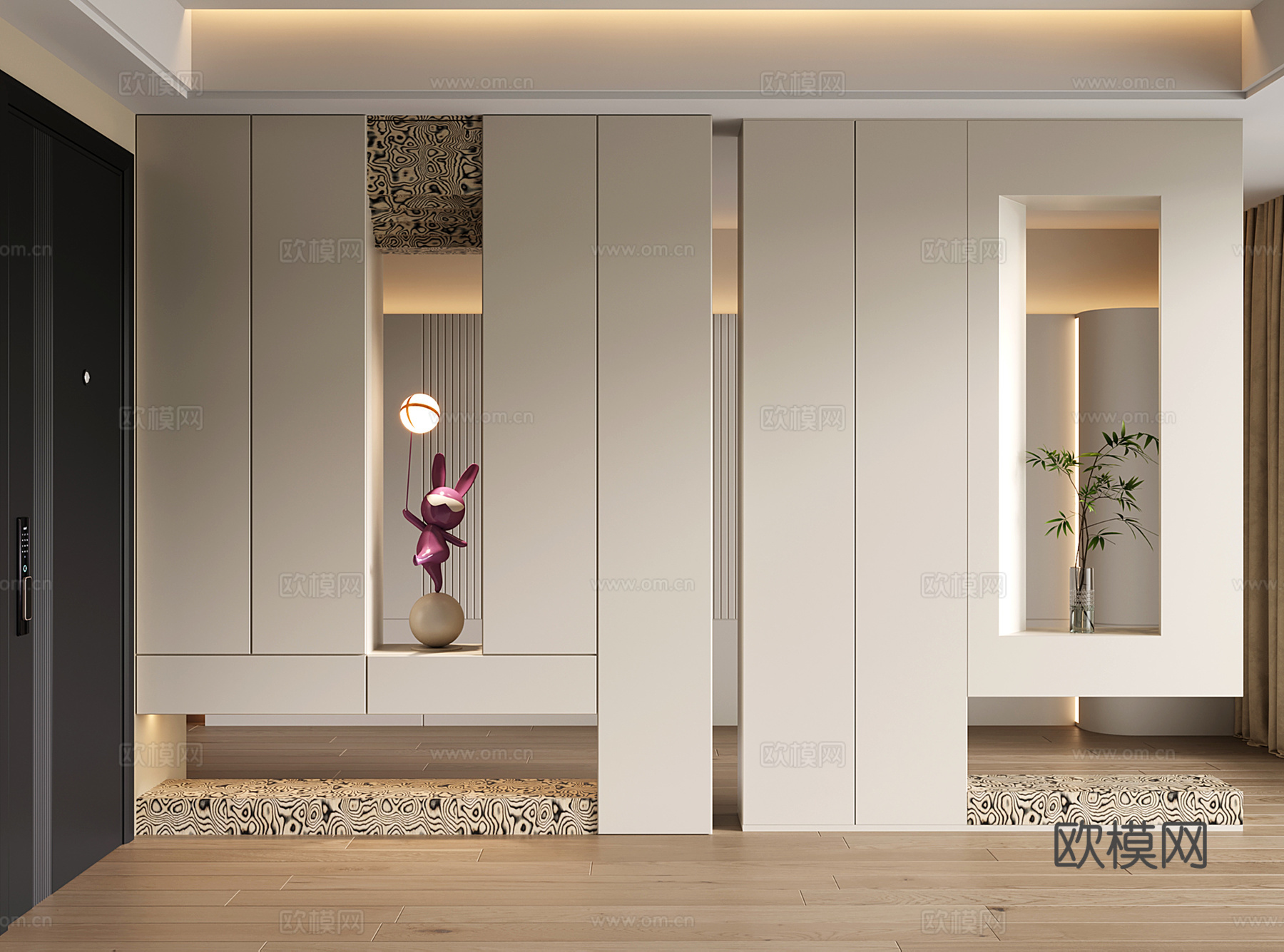 现代隔断柜 玄关柜 装饰柜 隔断鞋柜su模型