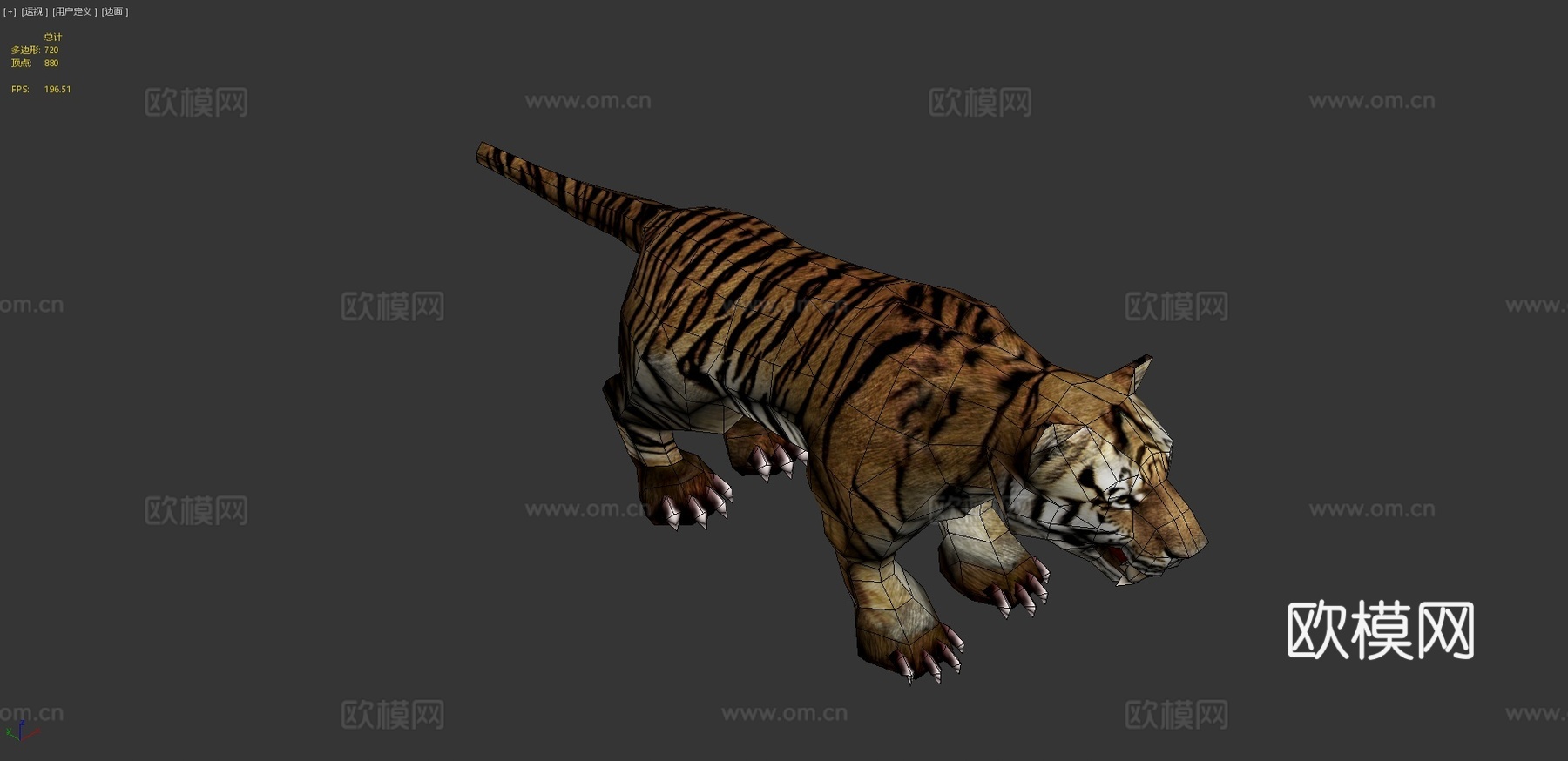三维实时幻想坐骑虎su模型下载（渲染图4）
