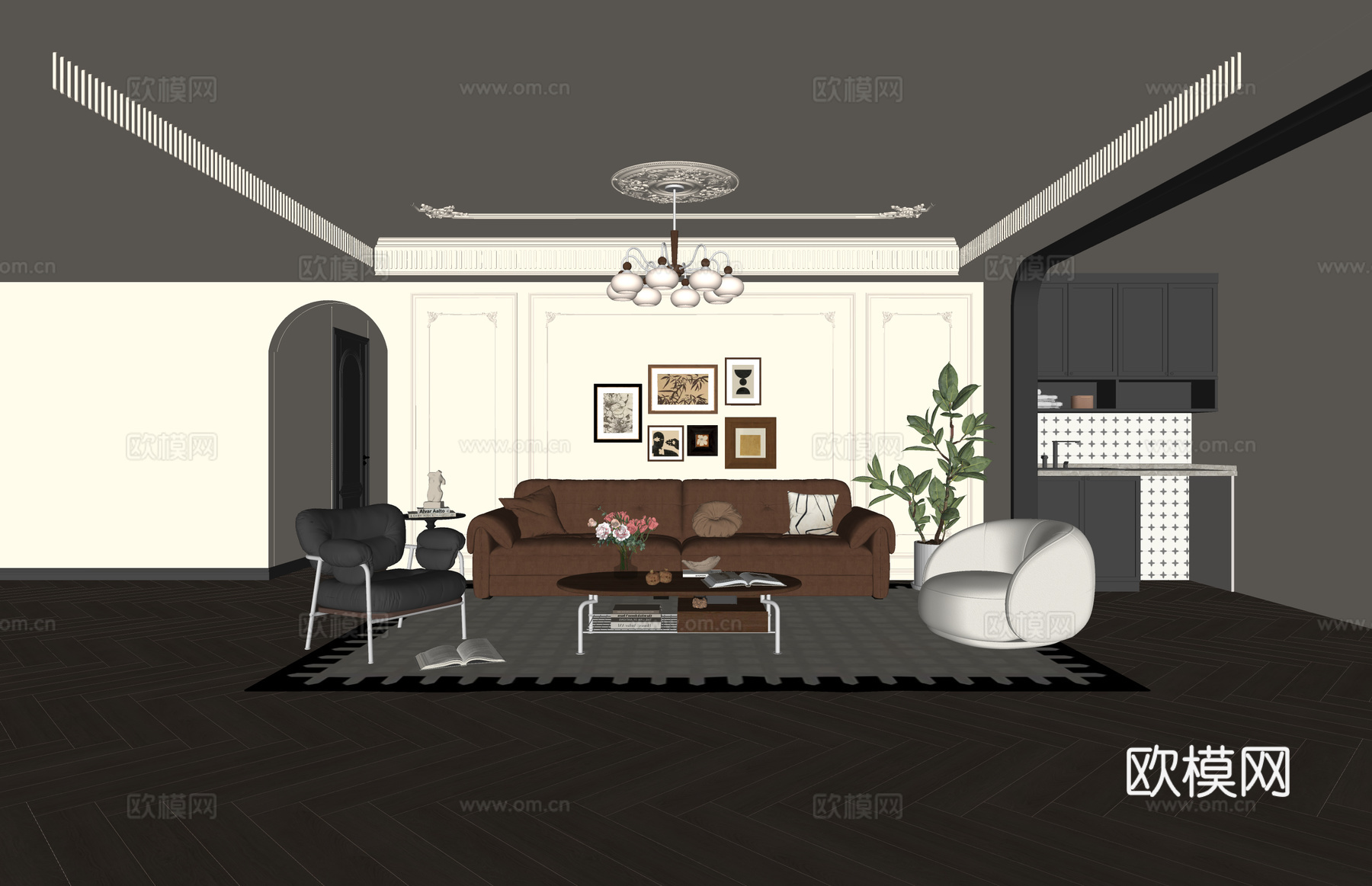 茶室 卧室 餐厅 家装 衣帽间 客餐厅 卫生间su模型