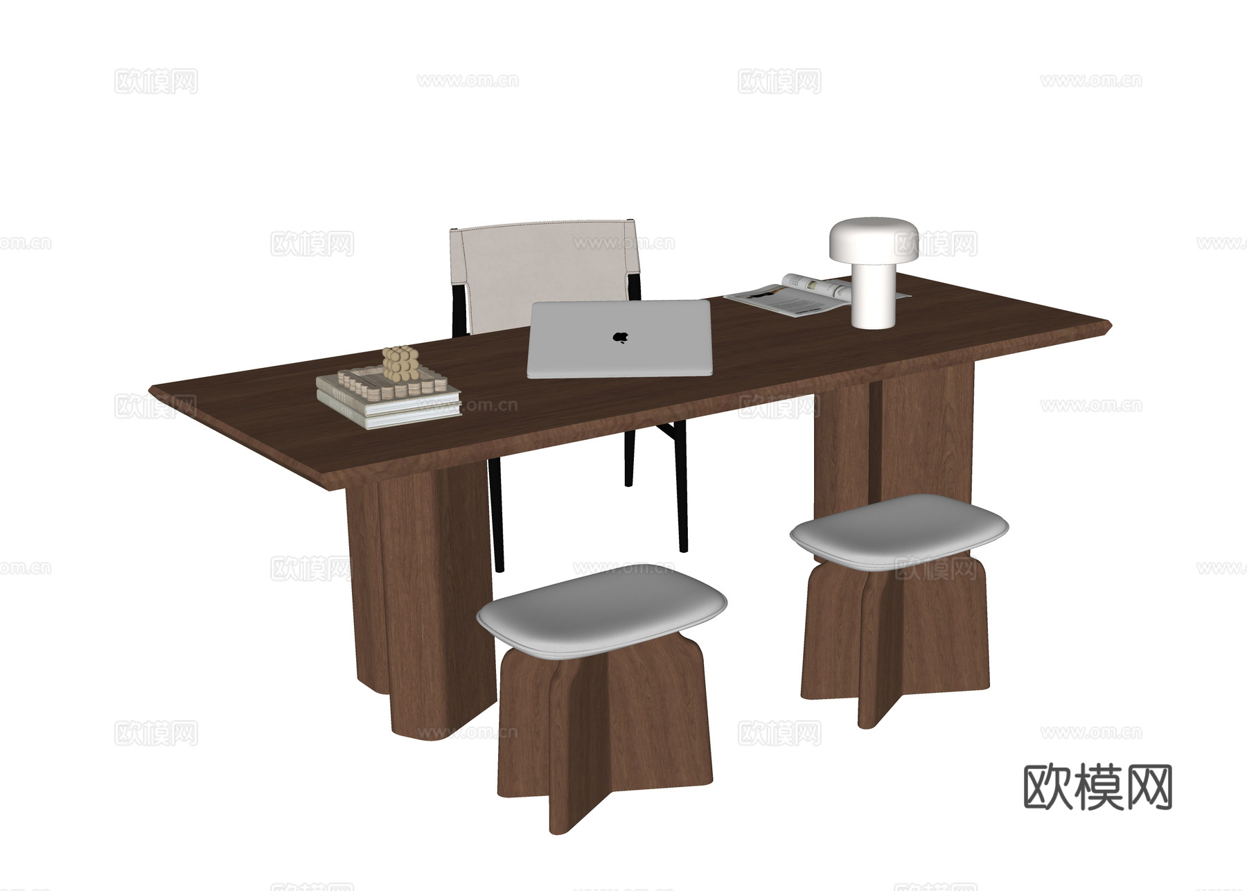 现代书桌椅 凳子su模型