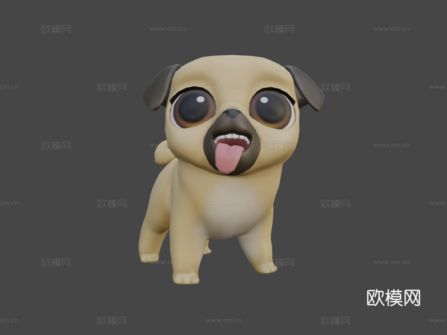 巴哥犬路易su模型