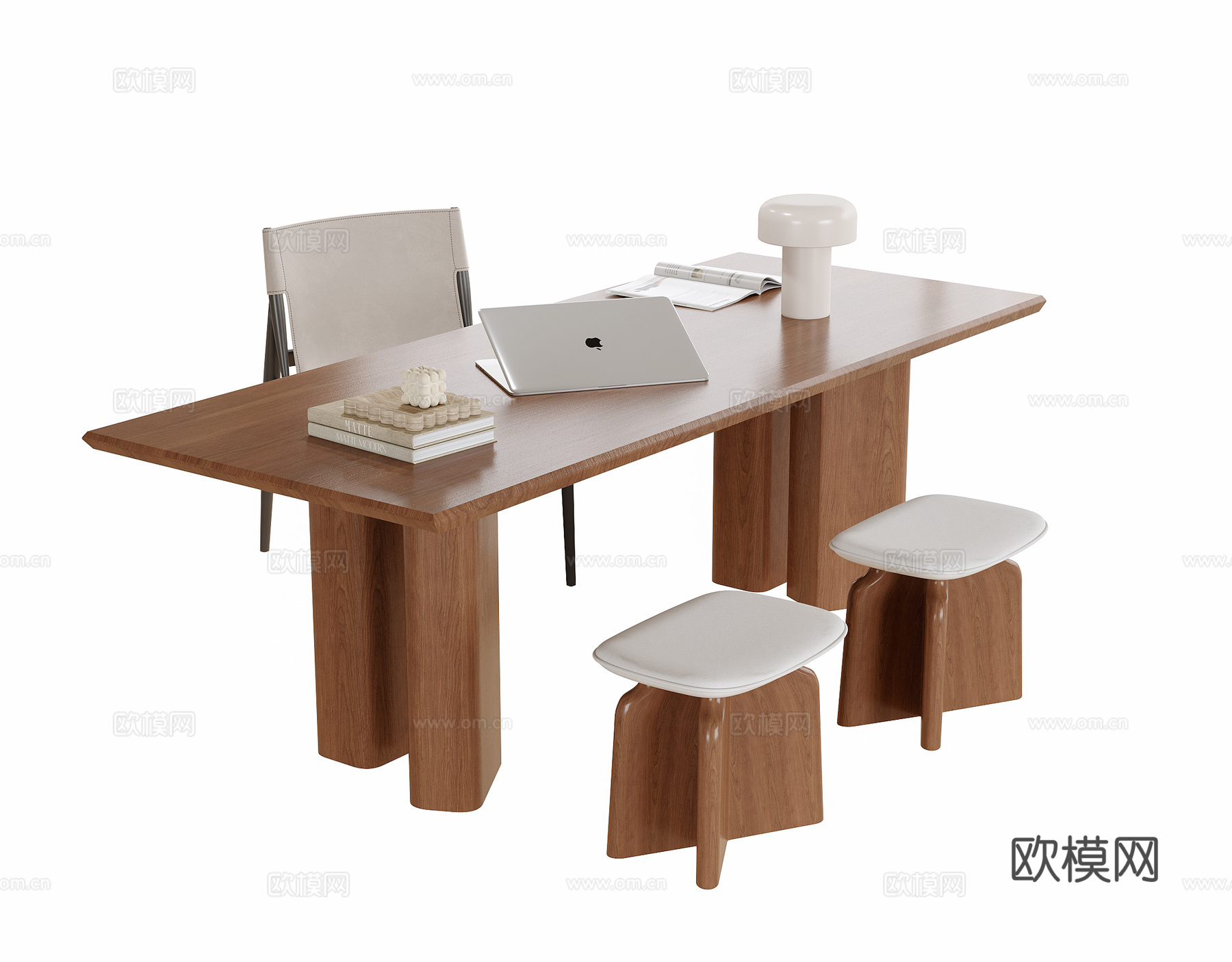 现代书桌椅 凳子su模型