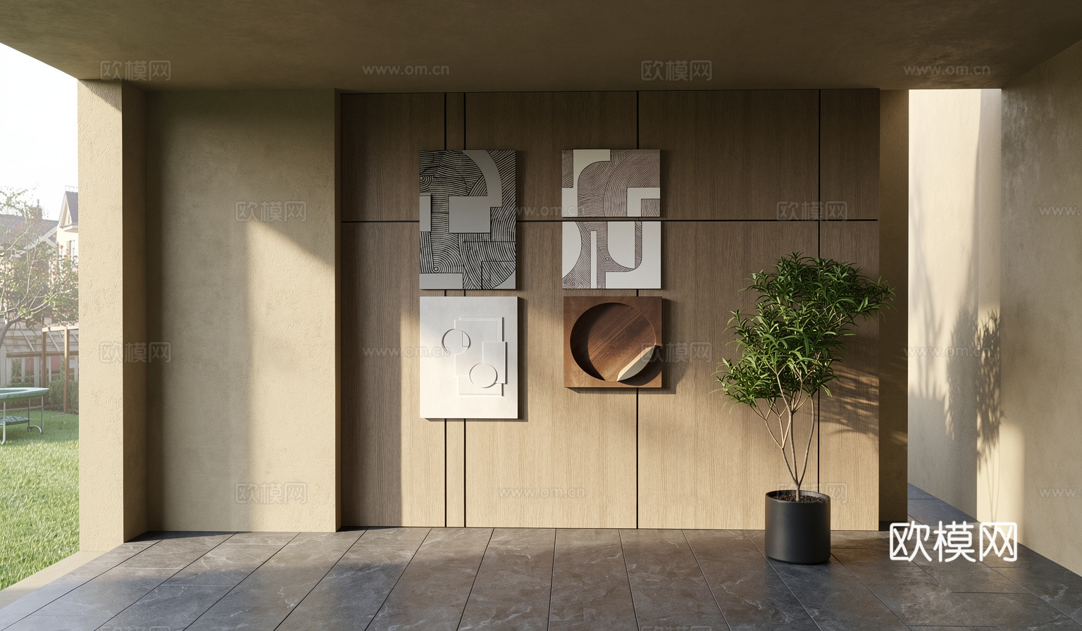 现代墙饰挂件 挂画su模型