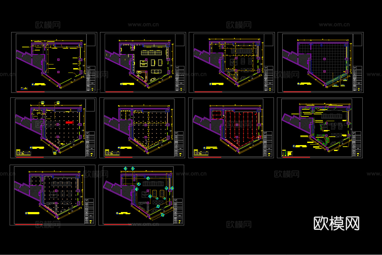 超市装修施工图cad施工图
