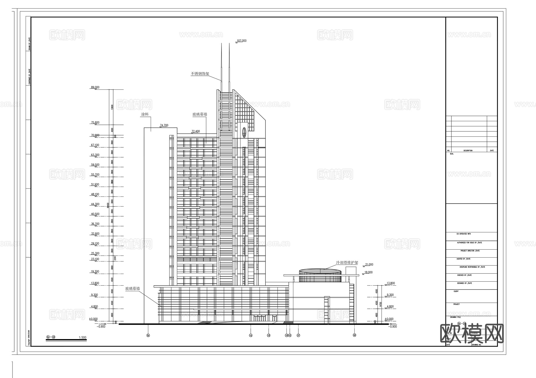建筑立面cad施工图