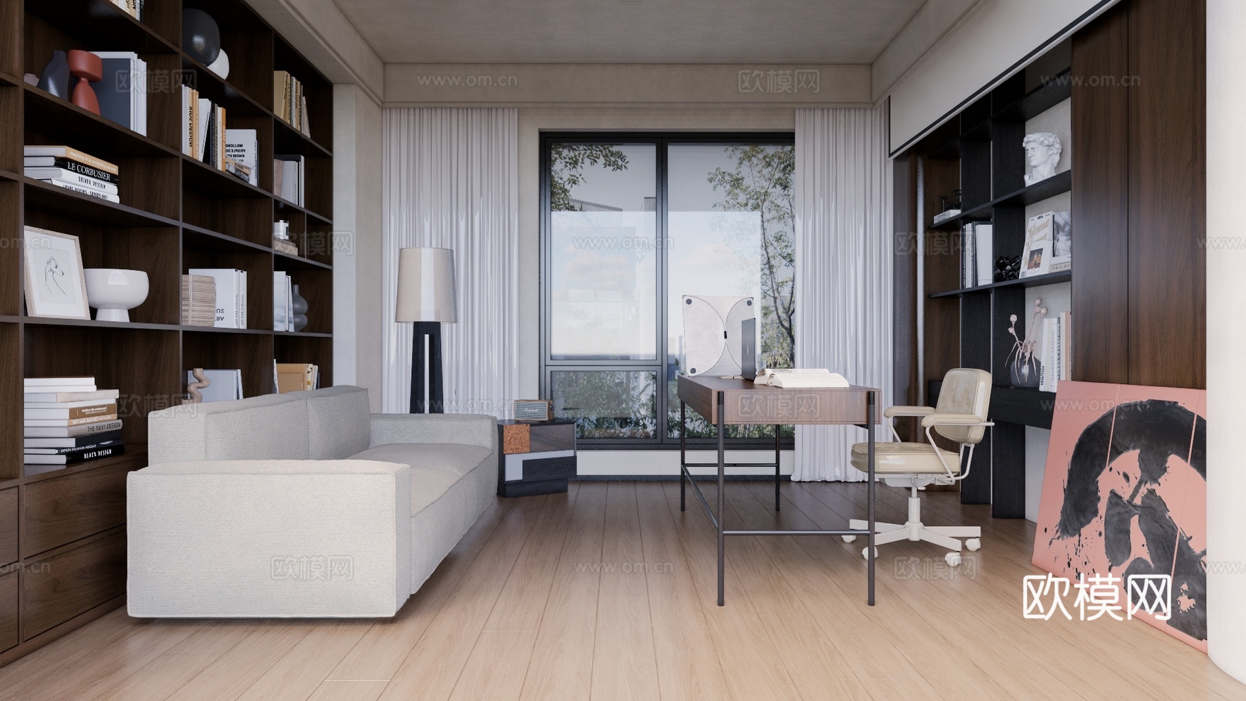 厨房 客厅 衣帽间 客餐厅 茶室 阳台su模型