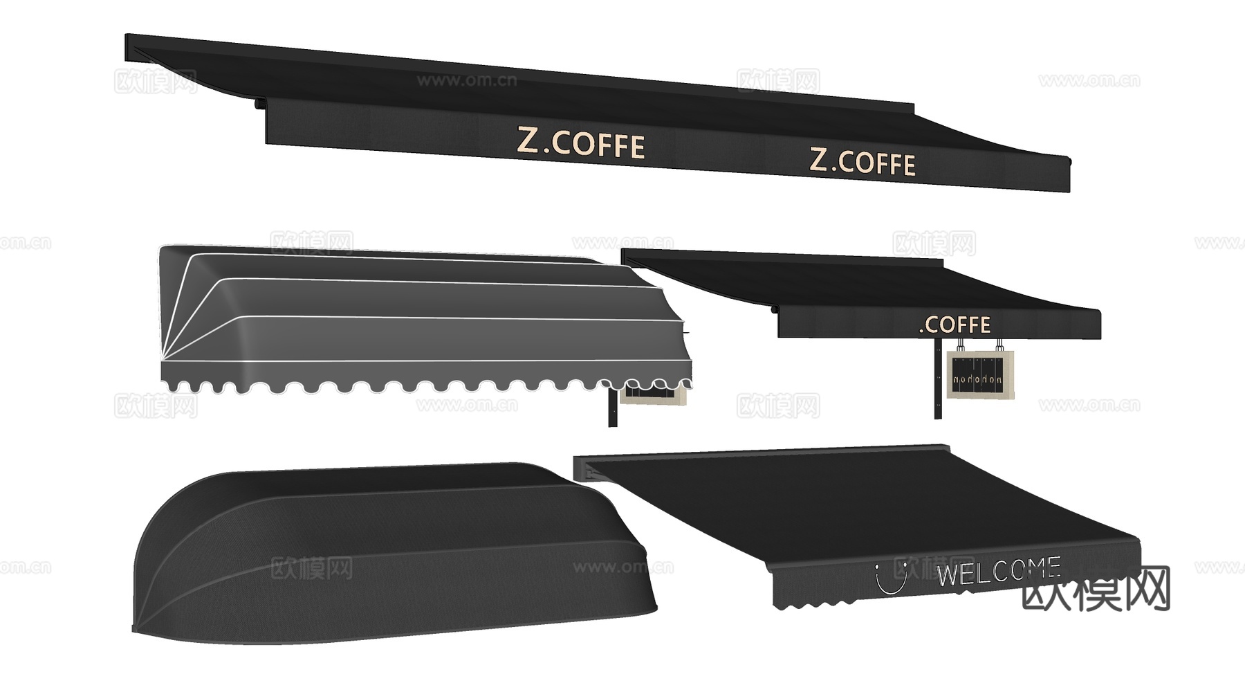 现代伸缩雨棚 户外遮阳棚 户外雨棚 雨打su模型