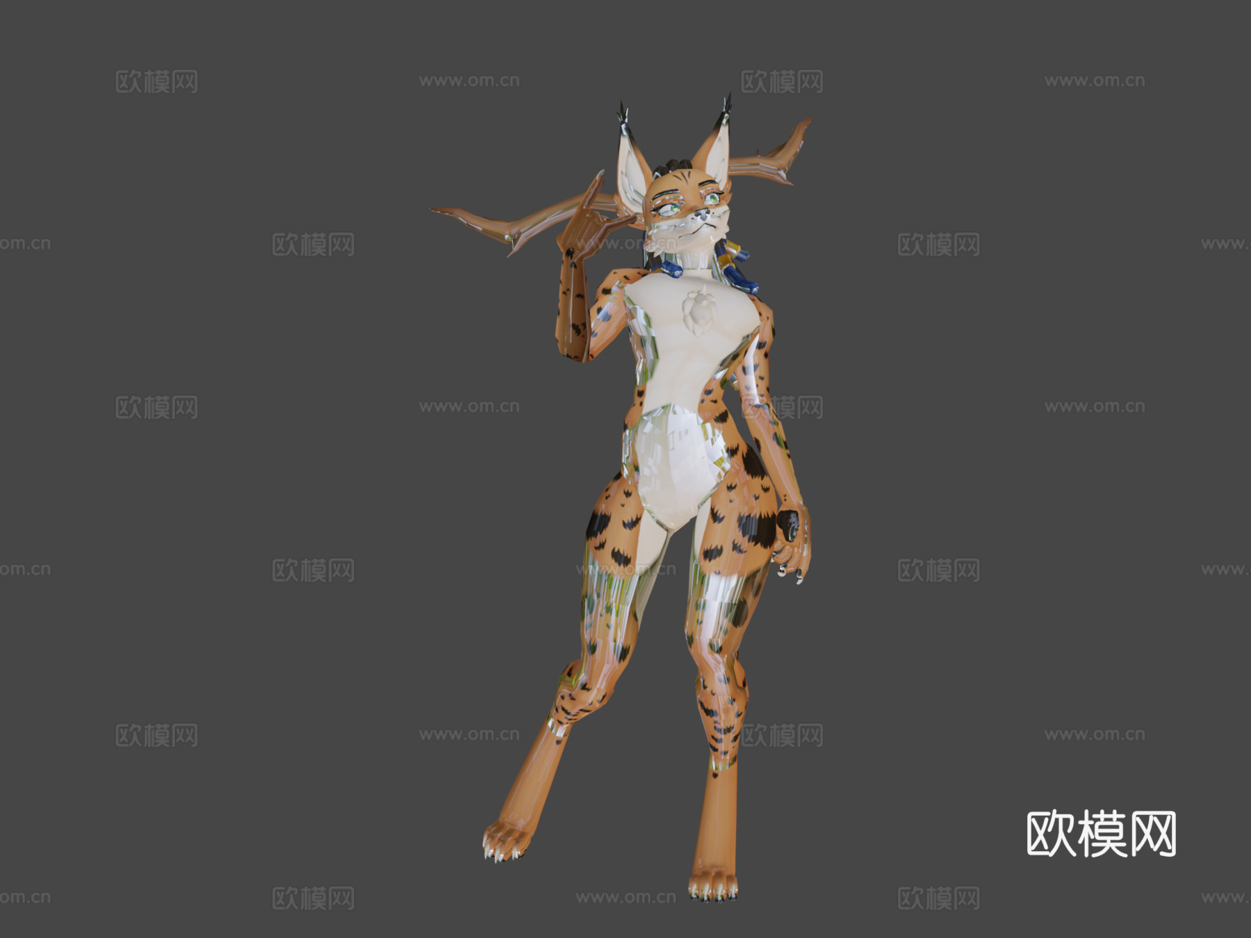 北极山猫虚拟形象su模型