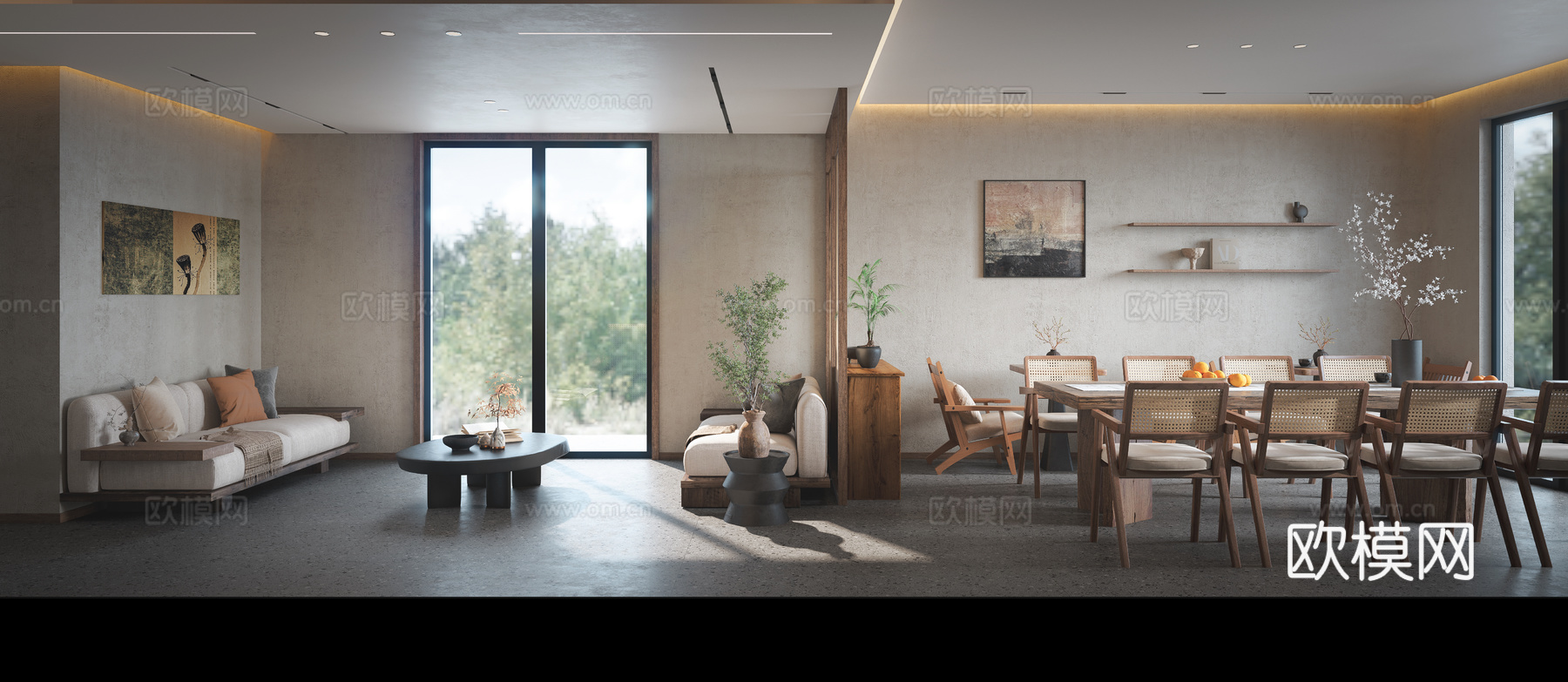 宋式民宿餐厅3d模型