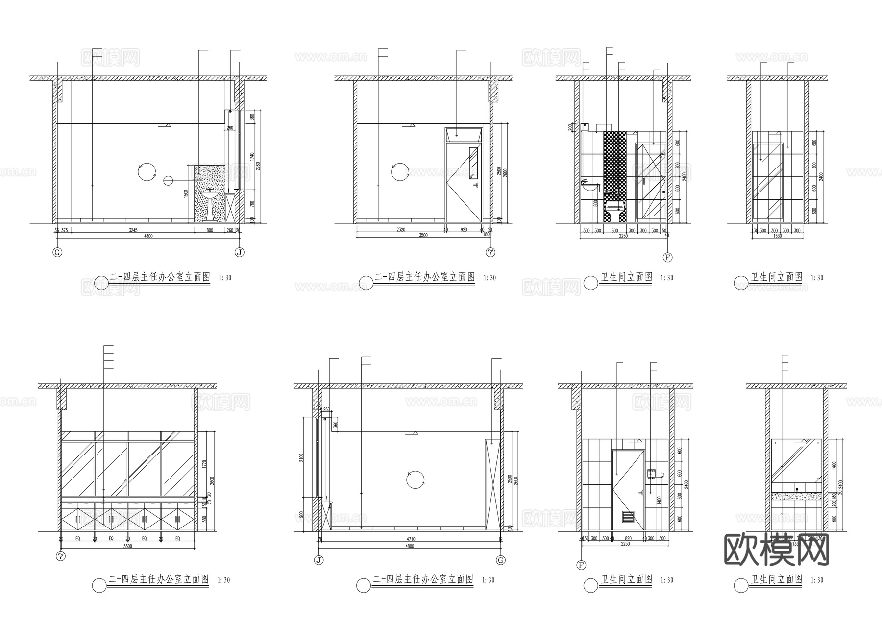 卫生间立面cad施工图