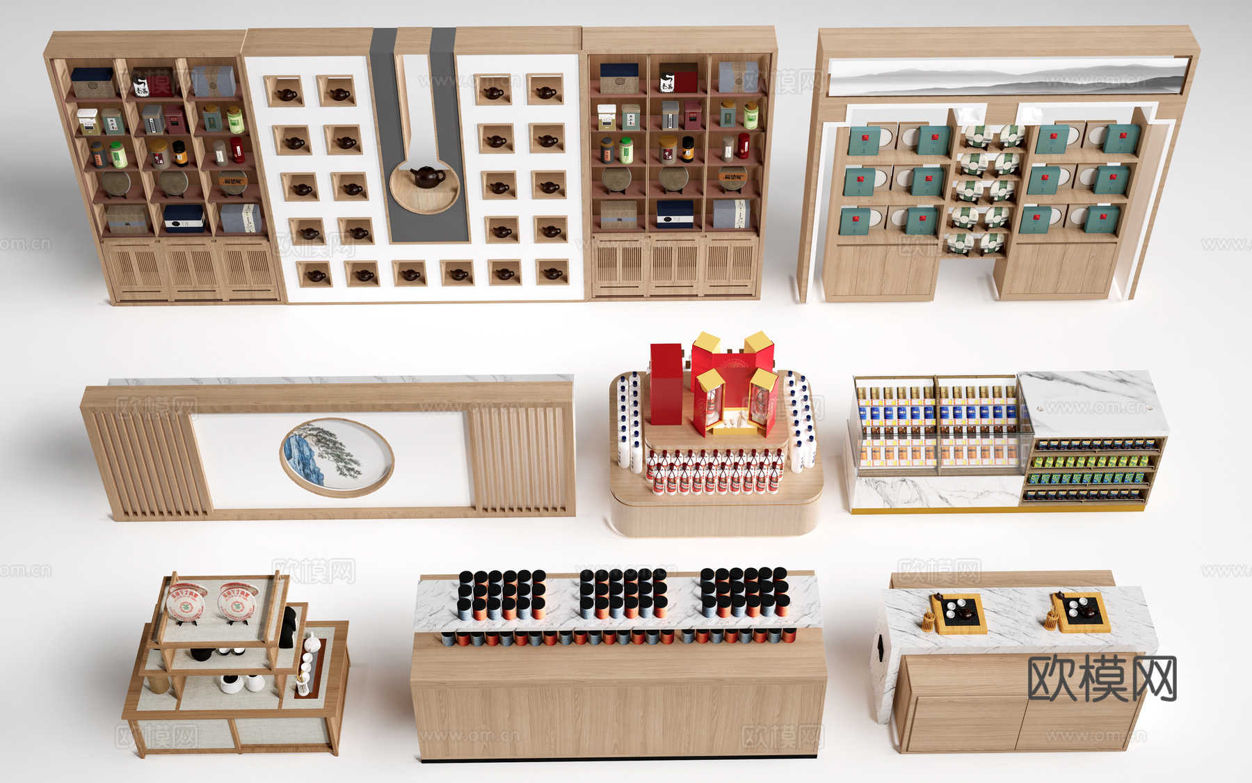 现代文创展架 文创展柜 置物架su模型