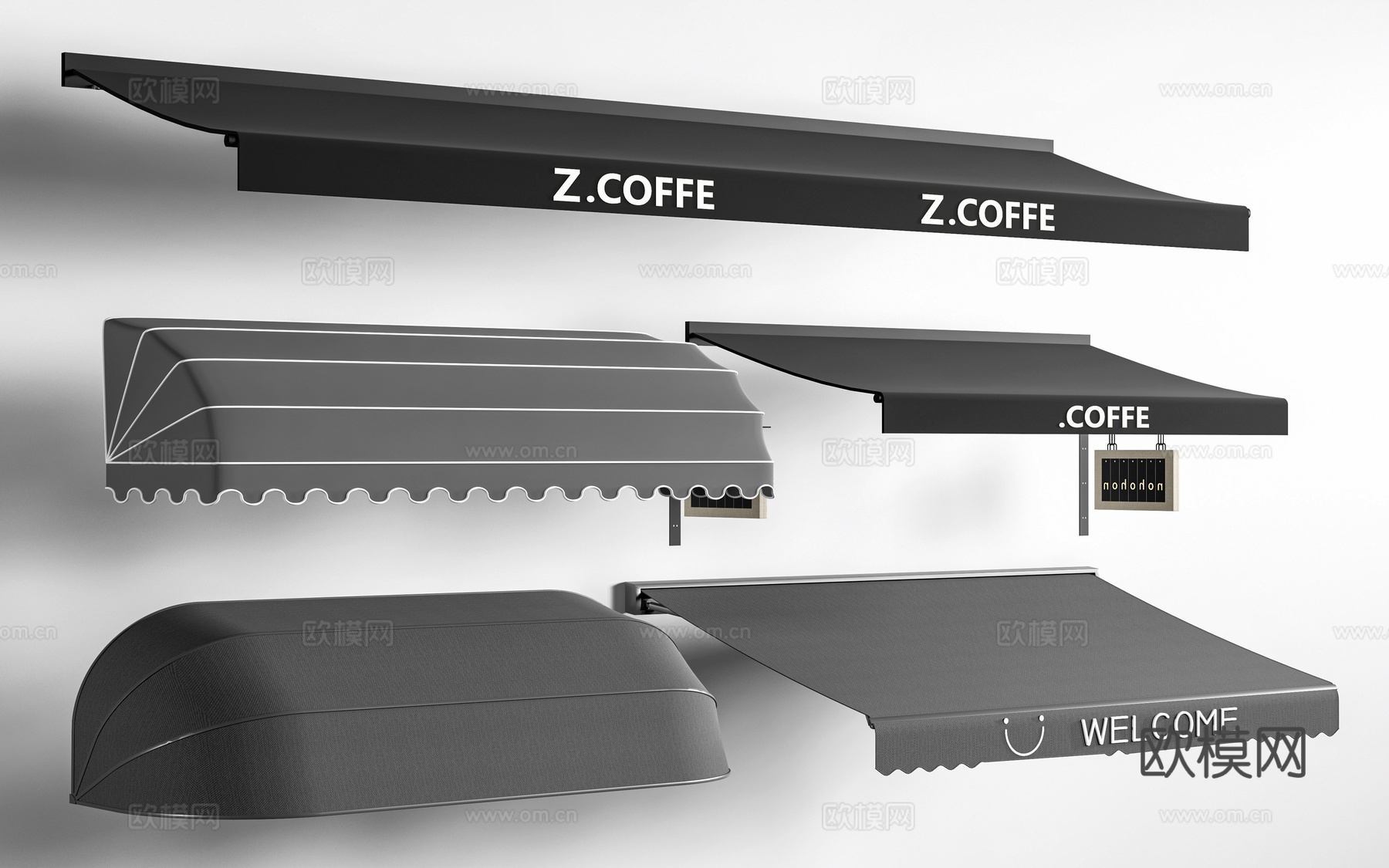 现代伸缩雨棚 户外遮阳棚 户外雨棚 雨打su模型
