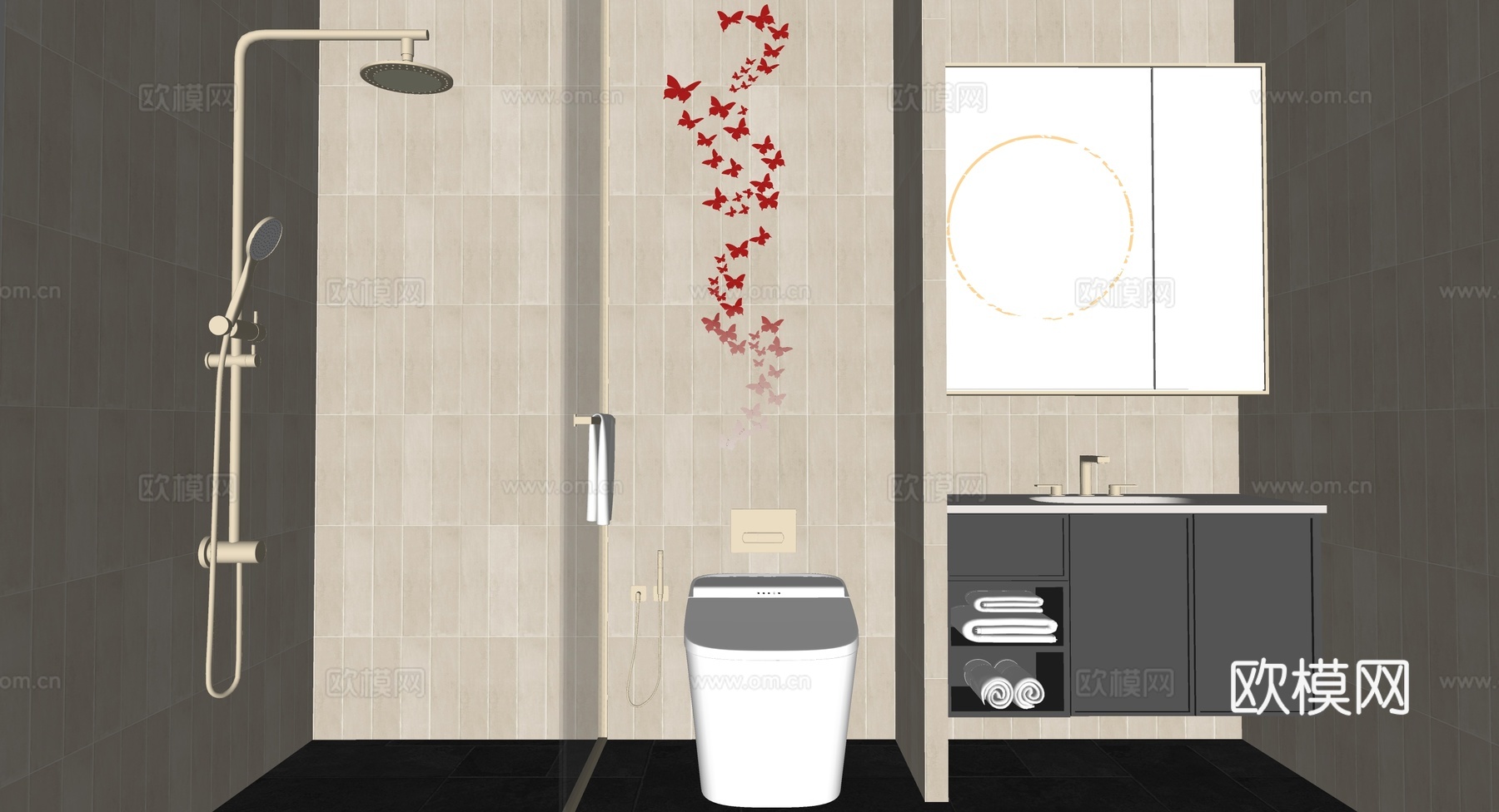 现代卫生间su模型