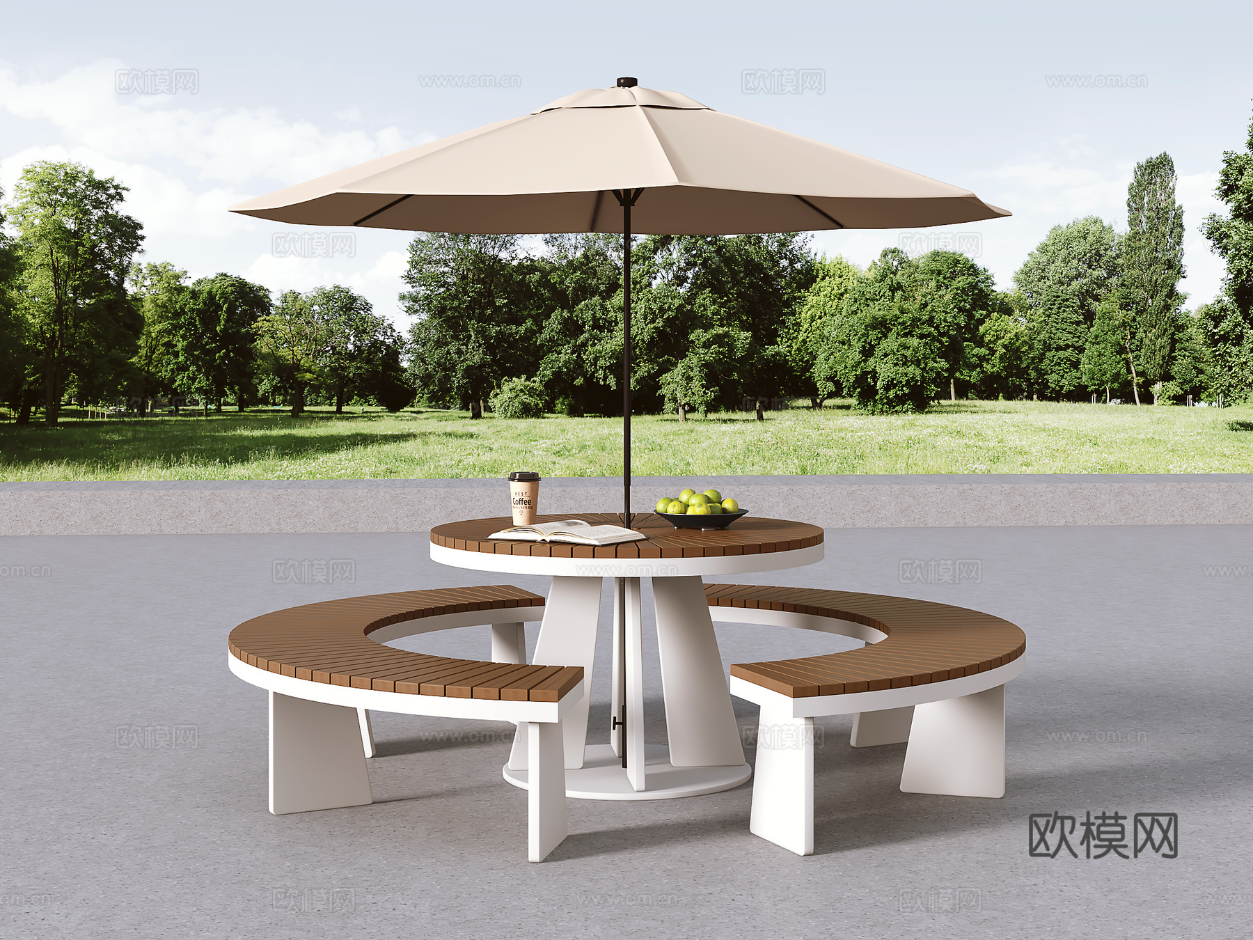 现代户外桌椅 休闲桌椅su模型
