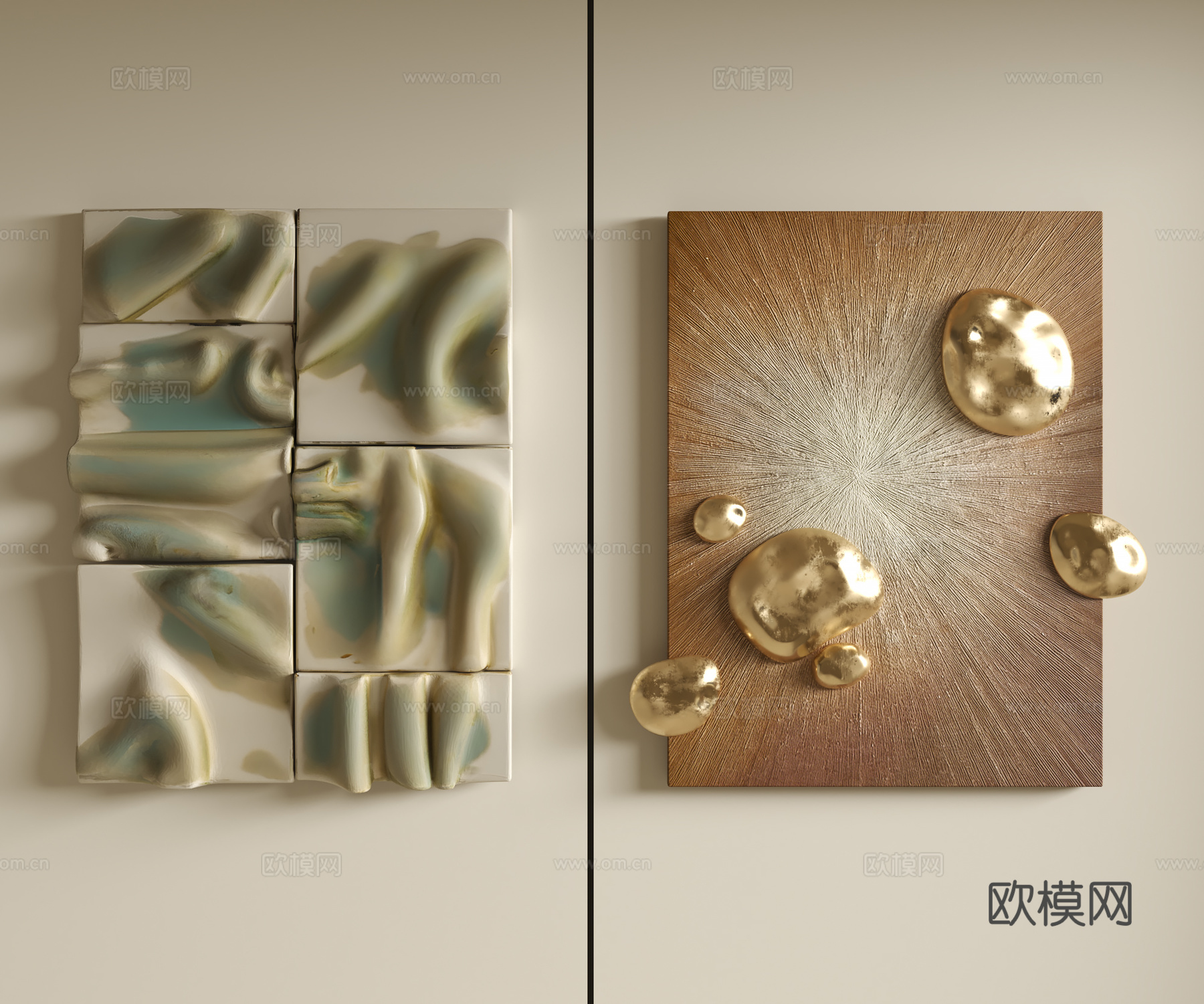 现代立体墙饰装饰画立体画墙饰挂件su模型