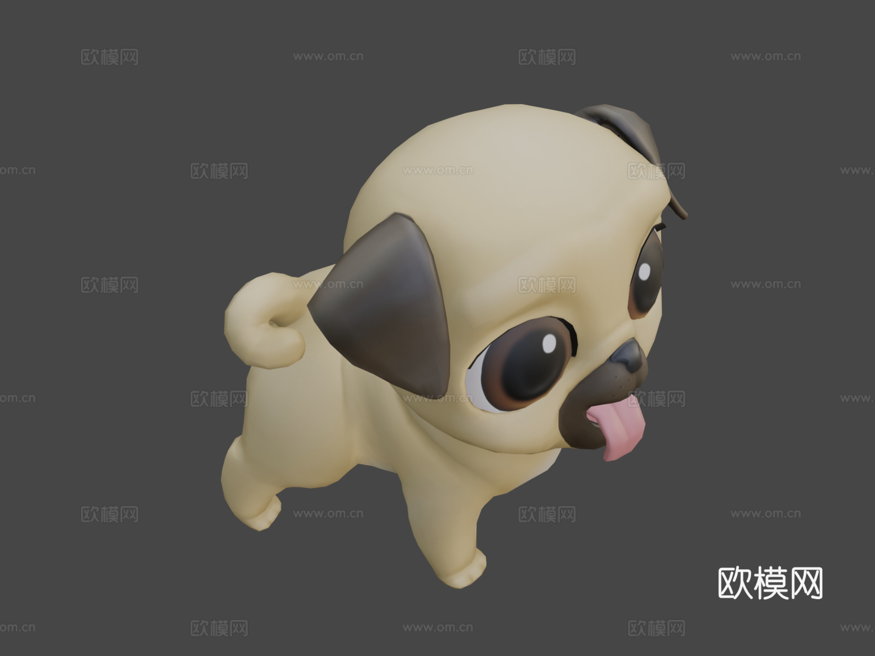 巴哥犬路易su模型