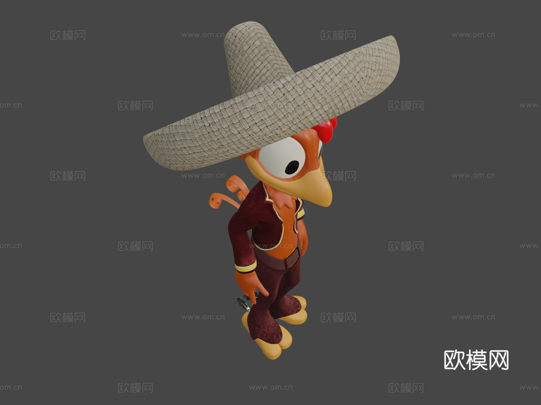 粉丝艺术潘奇托手枪迪士尼角色su模型