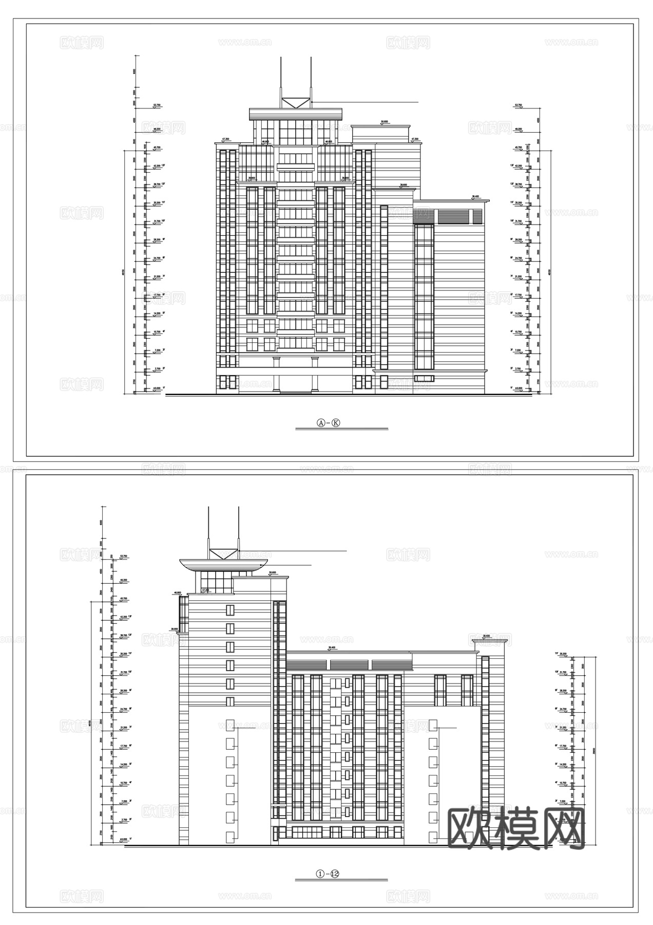 建筑立面cad施工图