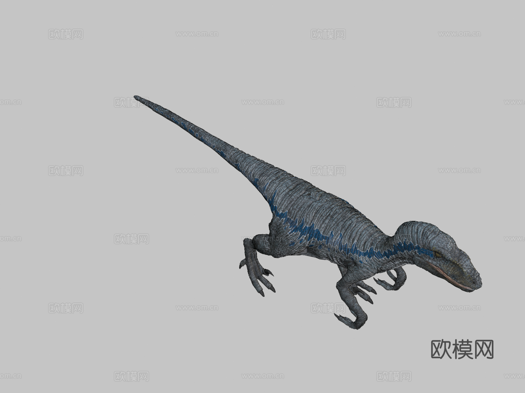 蓝色行走循环su模型下载（渲染图2）