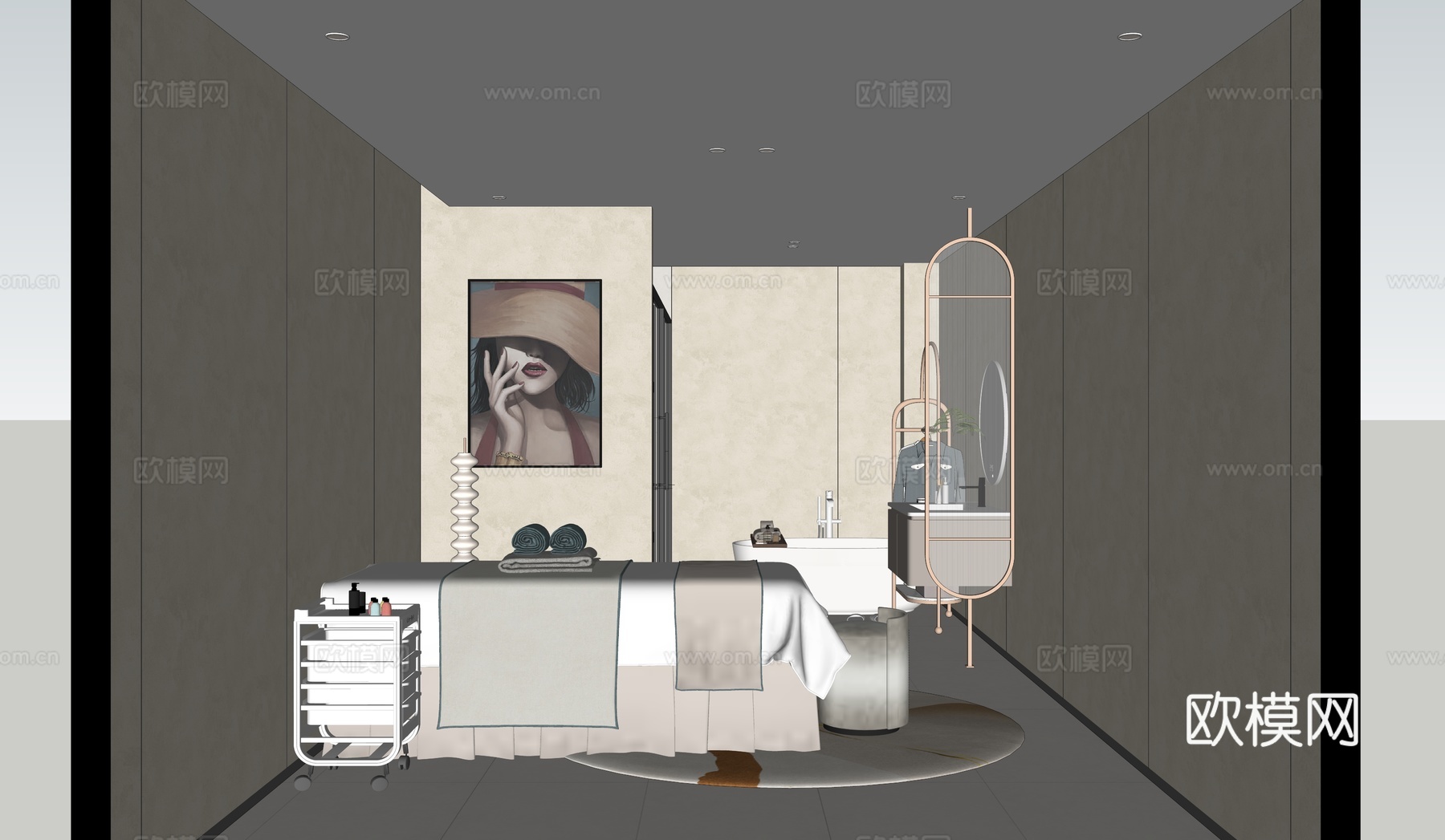 美容室  SPA  桑拿su模型