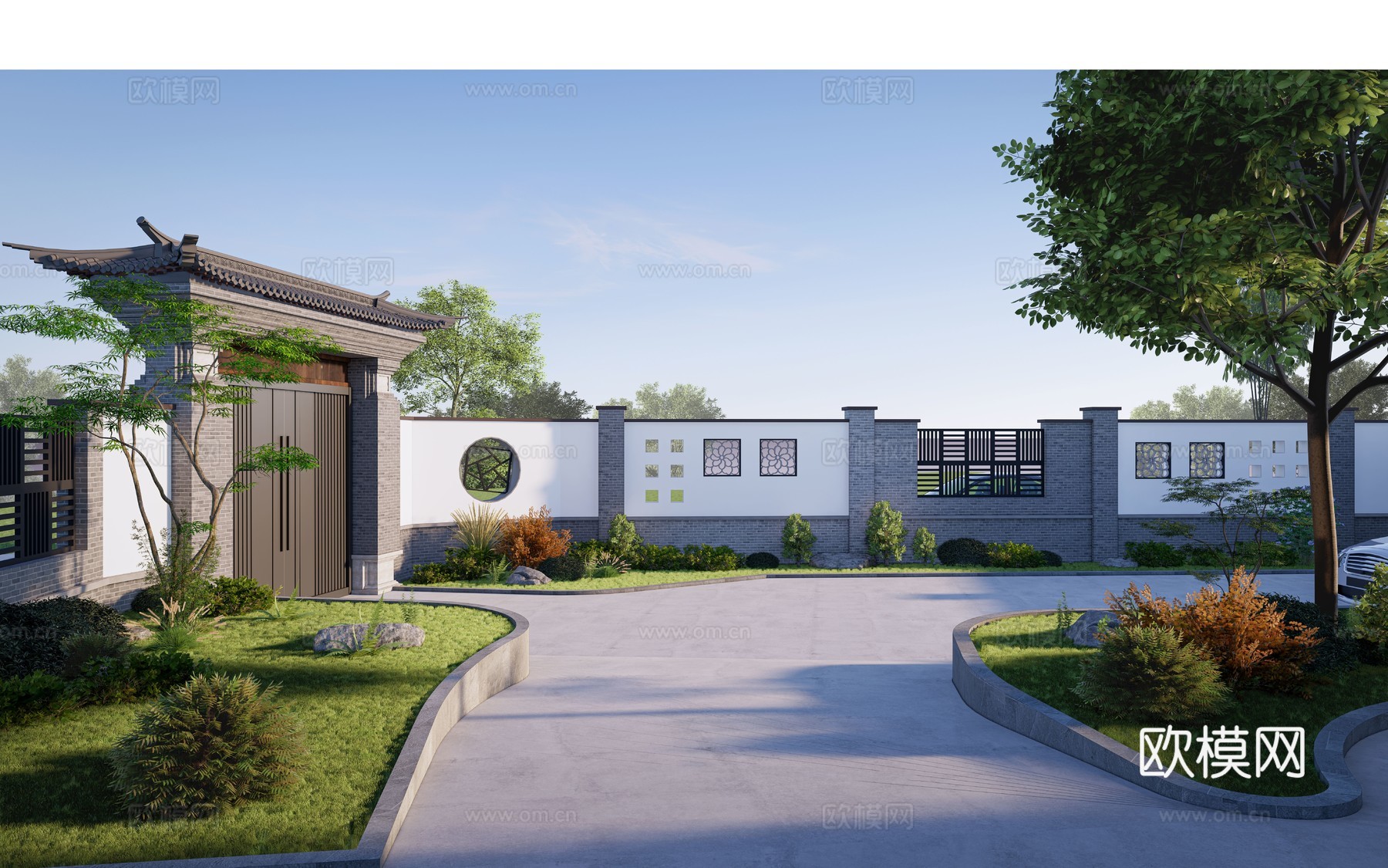 别墅庭院景观su模型