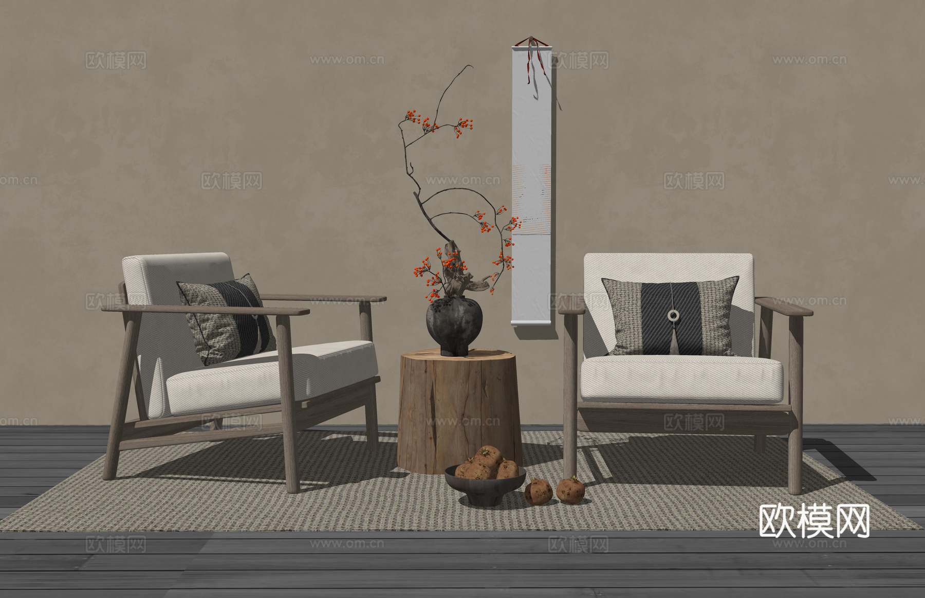 衣帽间 餐厅 阳台 客厅 客餐厅su模型