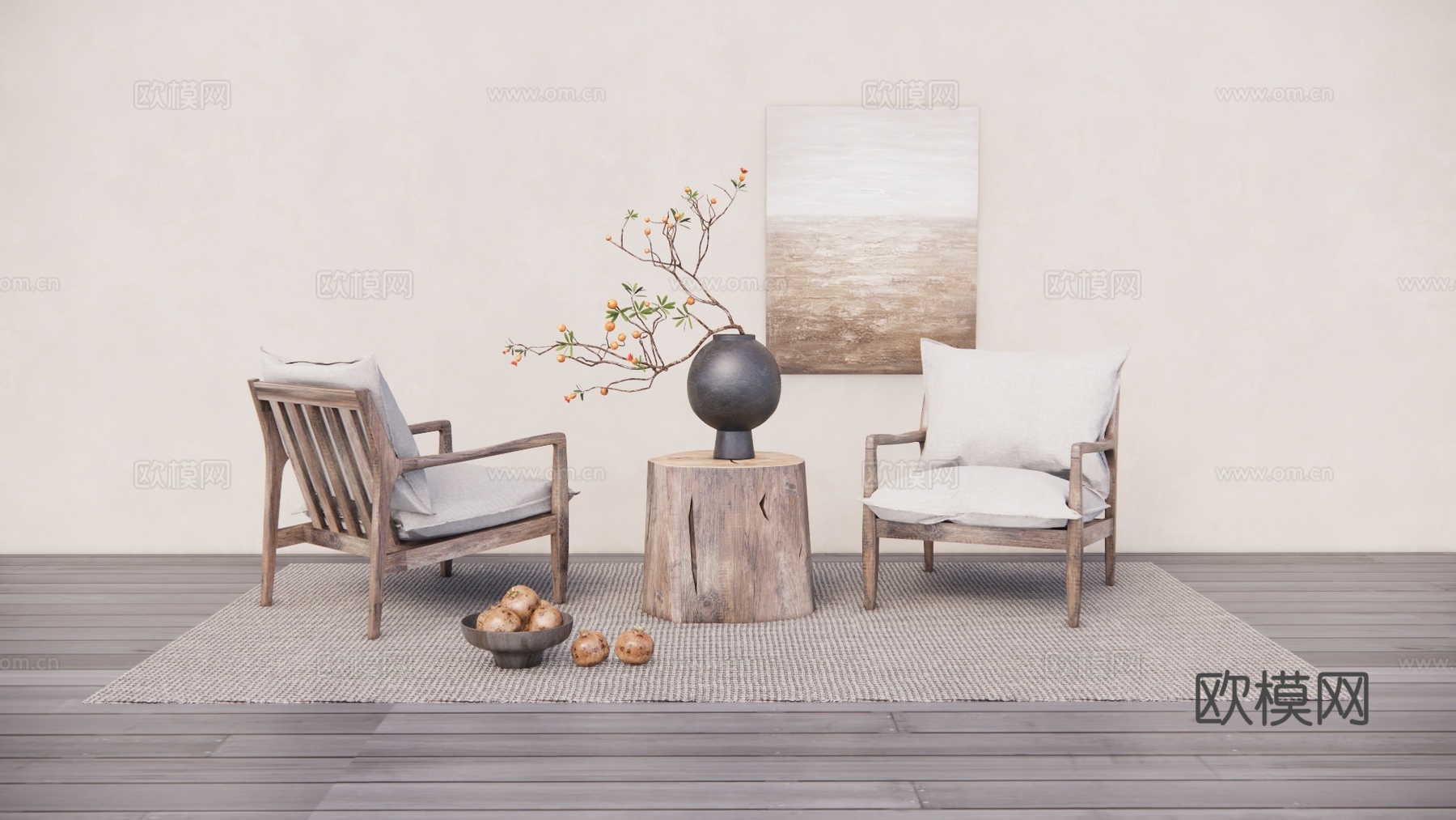 厨房 卧室 阳台 客厅su模型