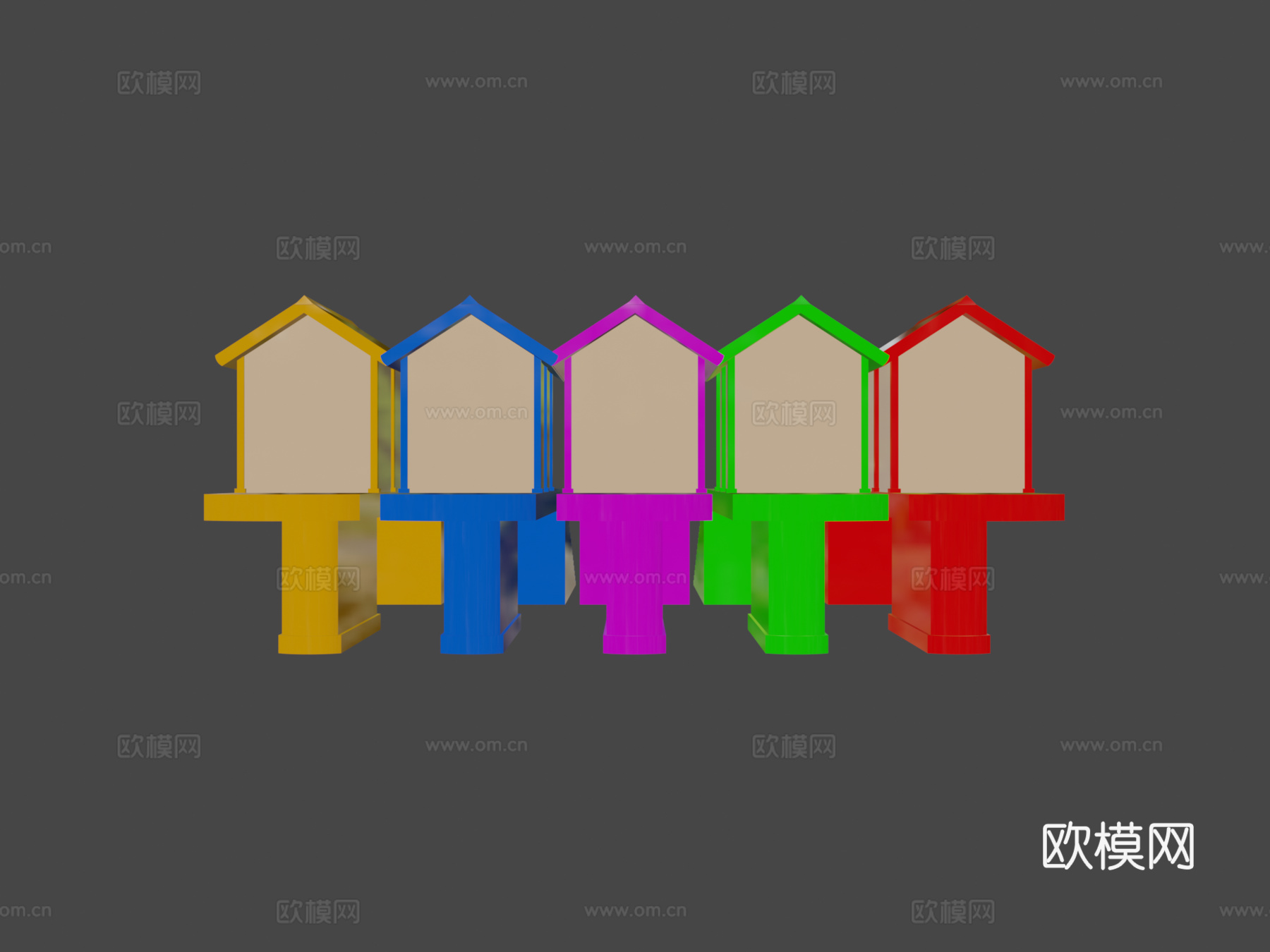 专业鸭子家庭与楼梯su模型