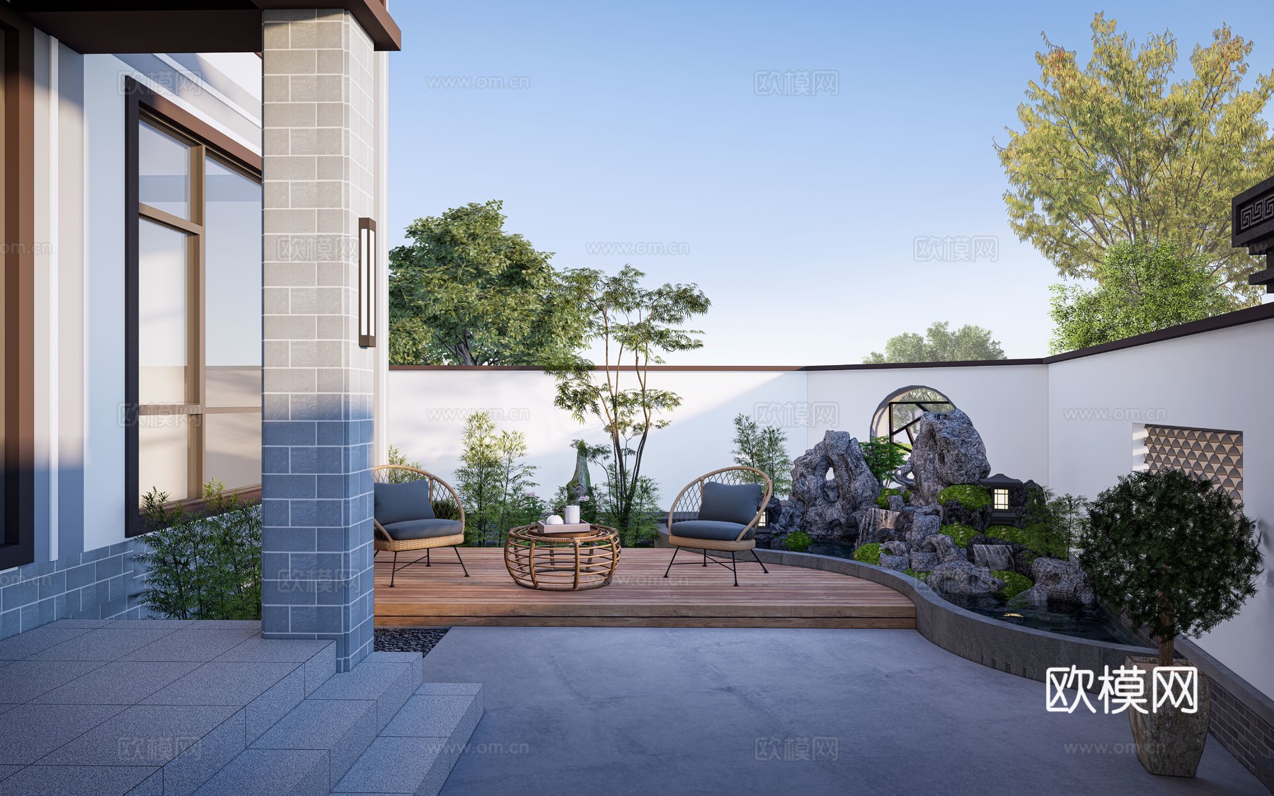 别墅庭院景观su模型