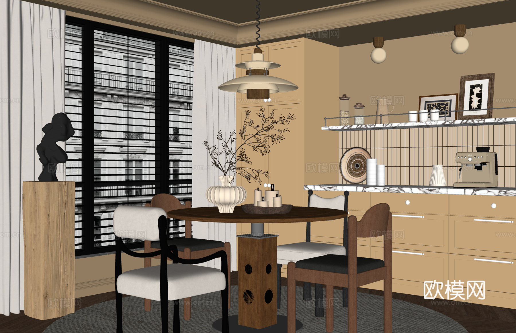 卫生间 客厅 客餐厅 卧室 阳台 门窗 衣帽间su模型