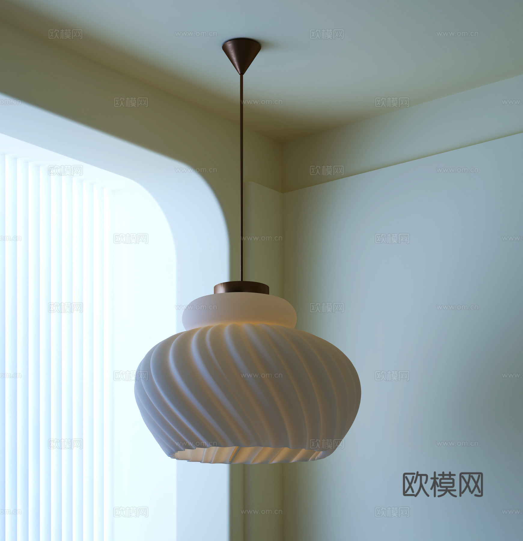 现代石膏吊灯su模型