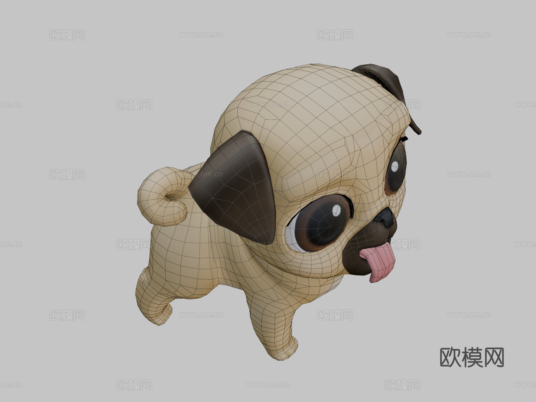 巴哥犬路易su模型